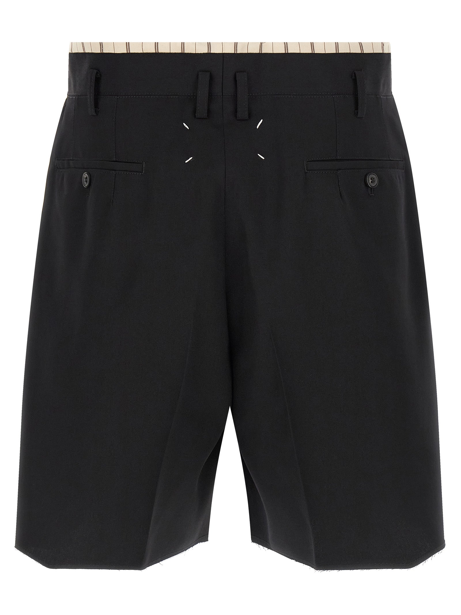Lining insert bermuda shorts Black Wool Bermuda
