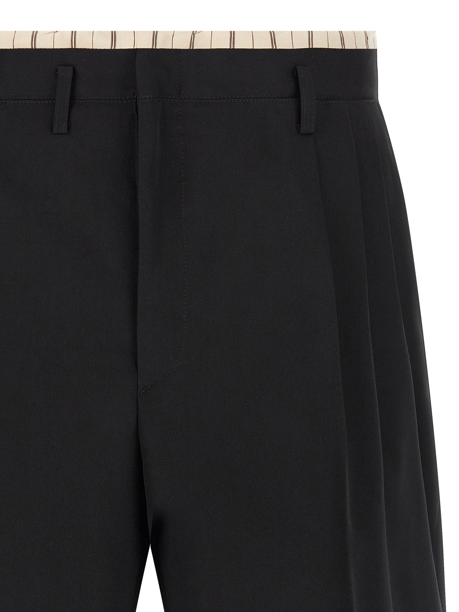 Lining insert bermuda shorts Black Wool Bermuda