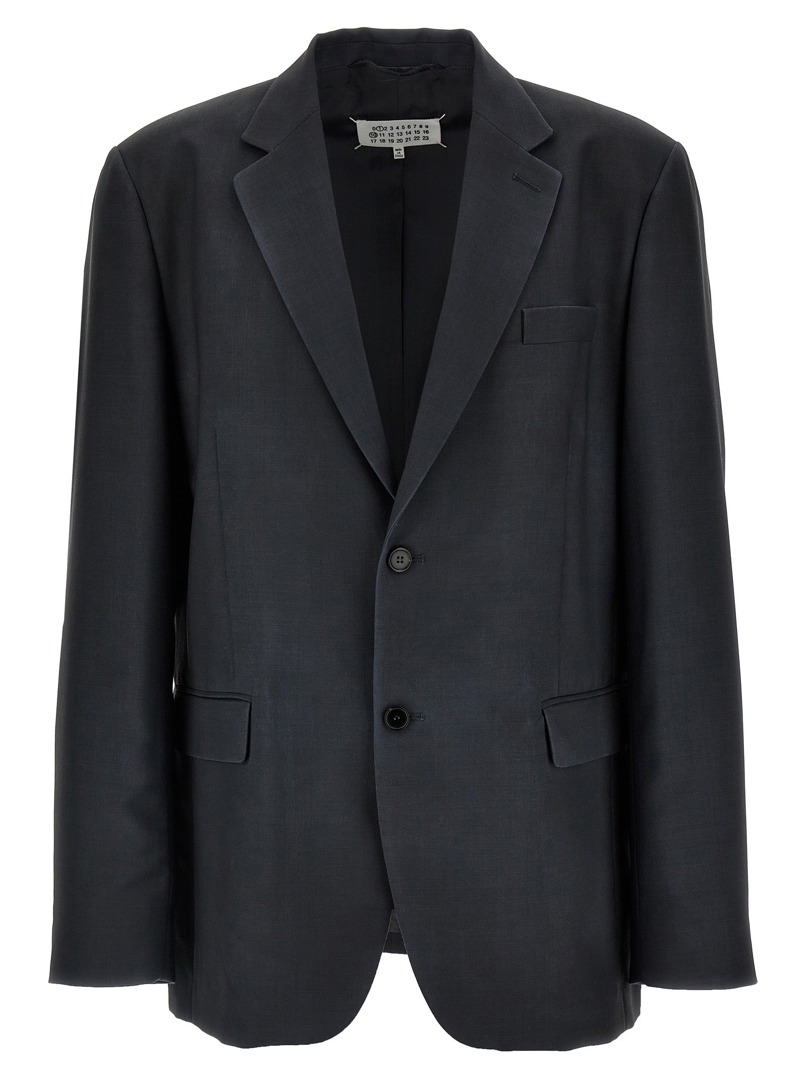 Single-breasted mohair blazer Gray Wool