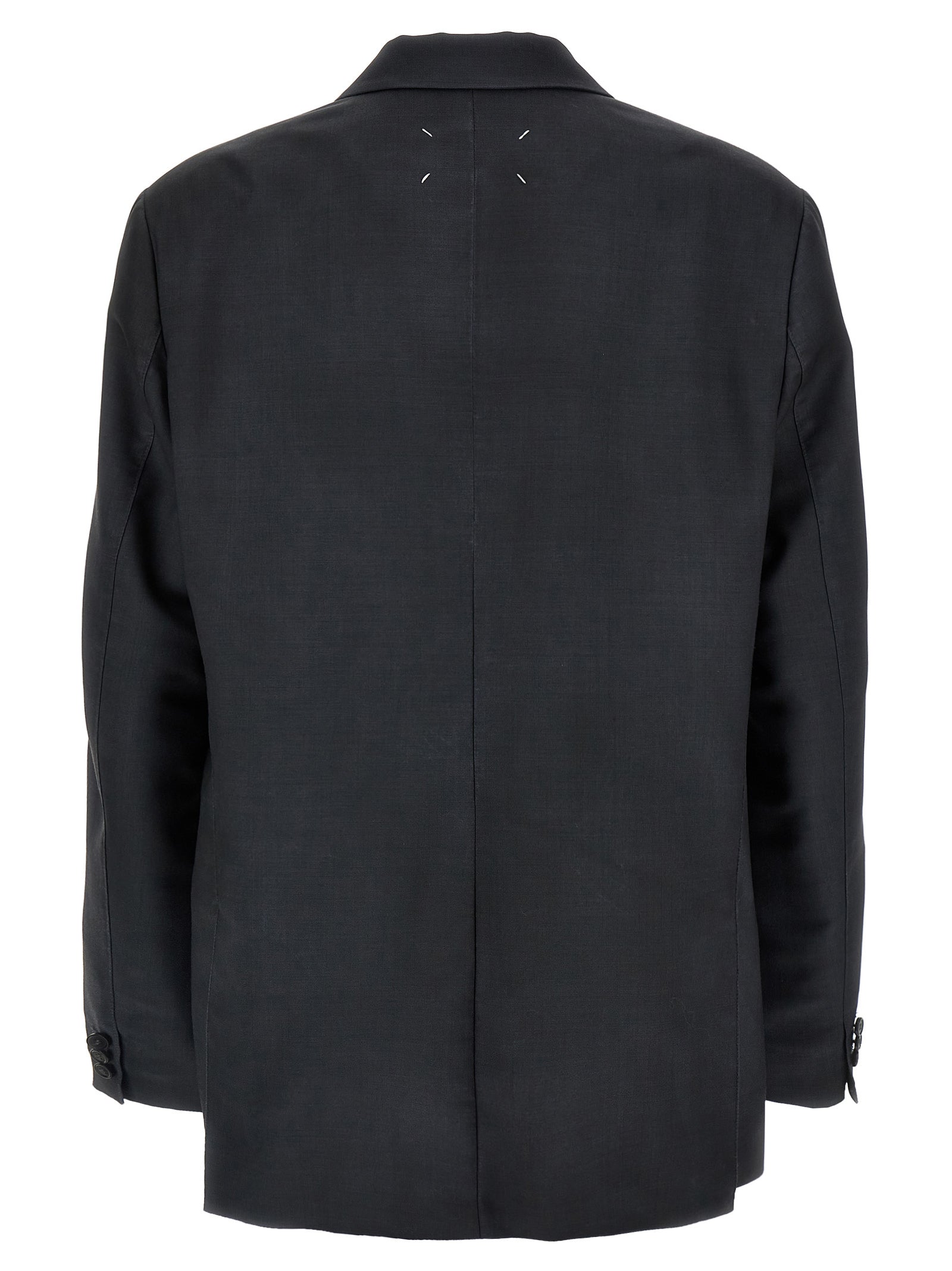 Single-breasted mohair blazer Gray Wool