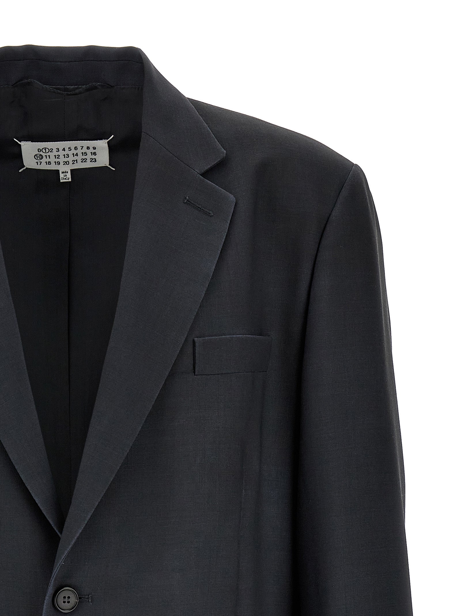 Single-breasted mohair blazer Gray Wool