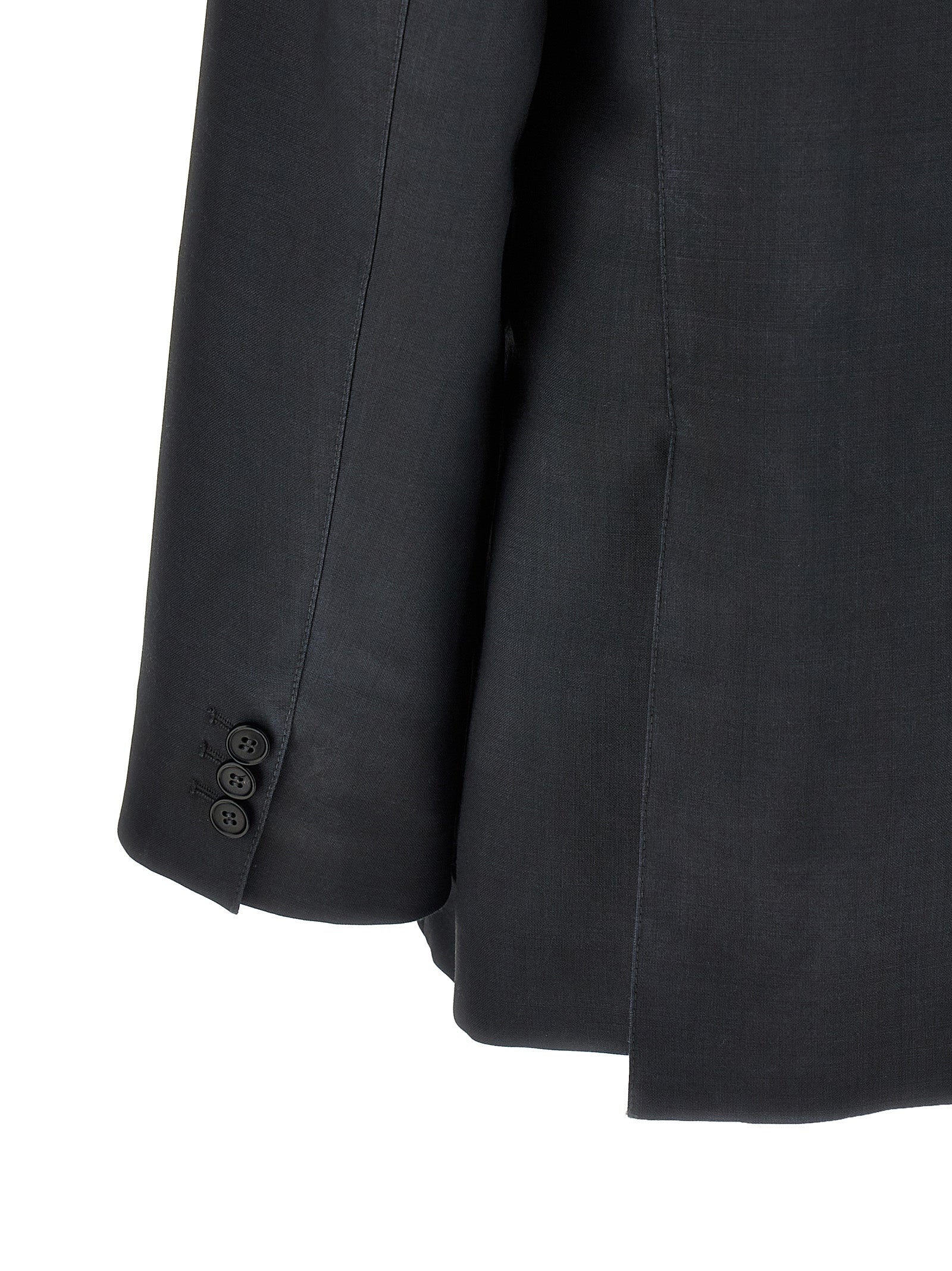 Single-breasted mohair blazer Gray Wool