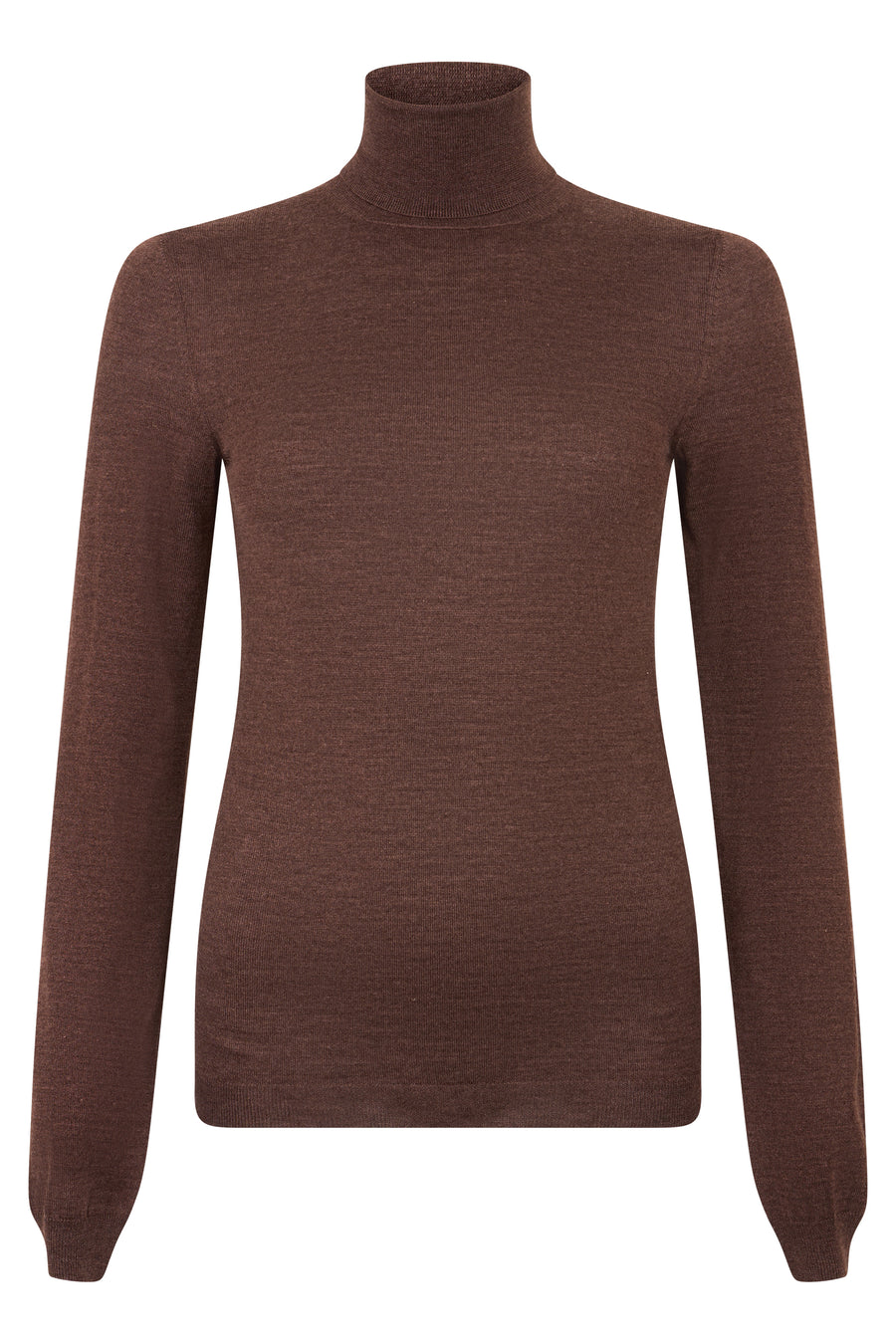 Turtleneck Sweater Dark Brown Virgin Wool