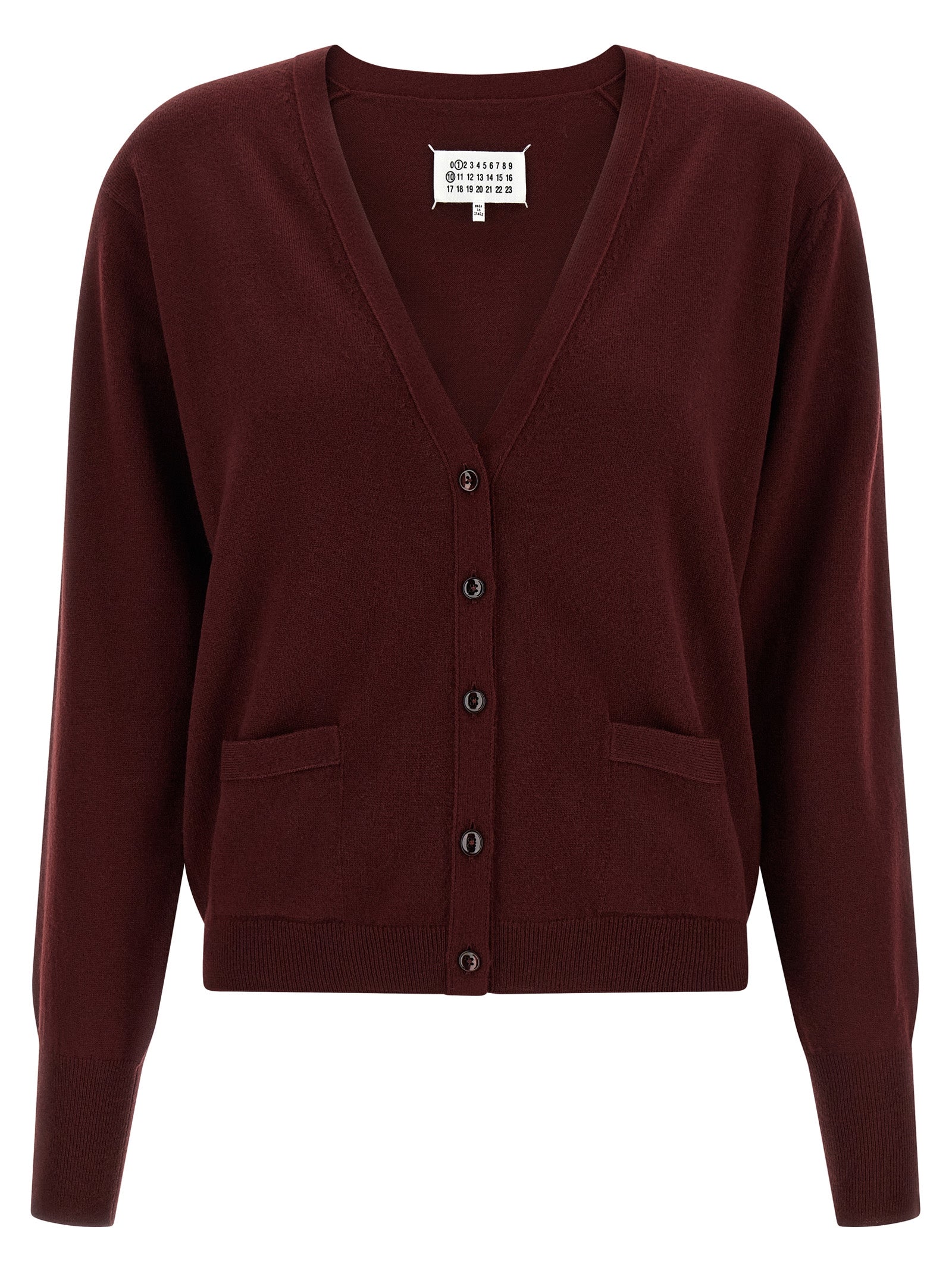 Four Stitches cardigan Bordeaux Virgin Wool Sweater, Cardigans