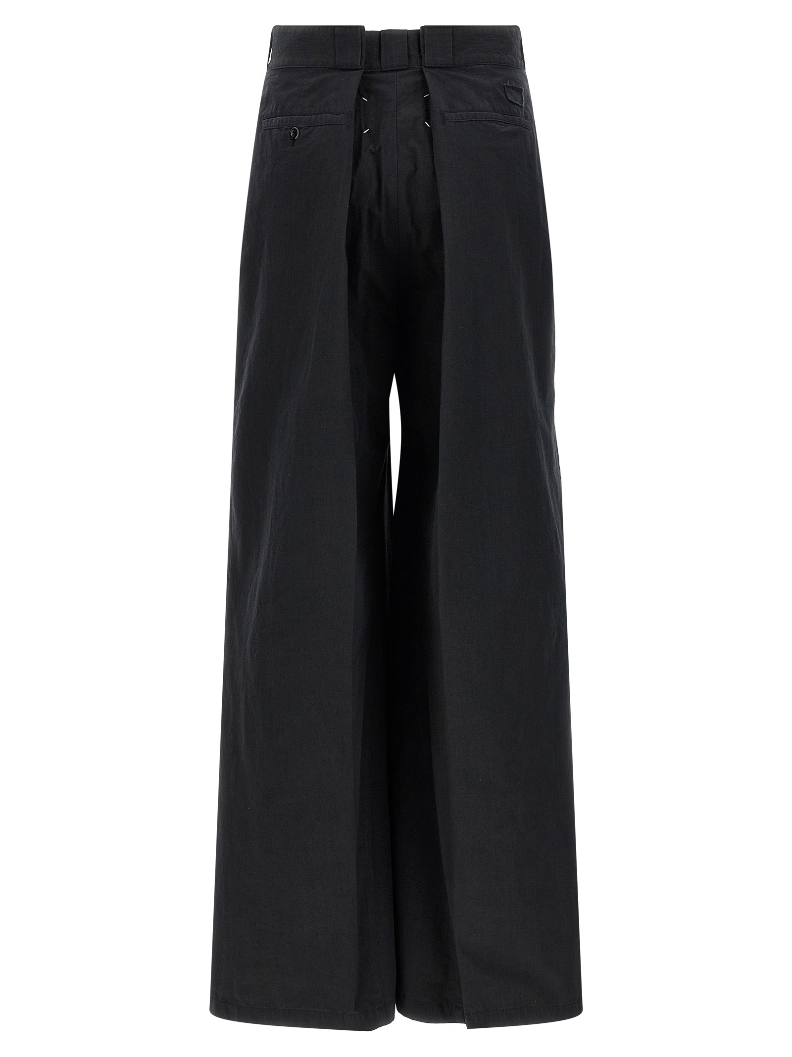 Four stitches pants Black Cotton Polyamide