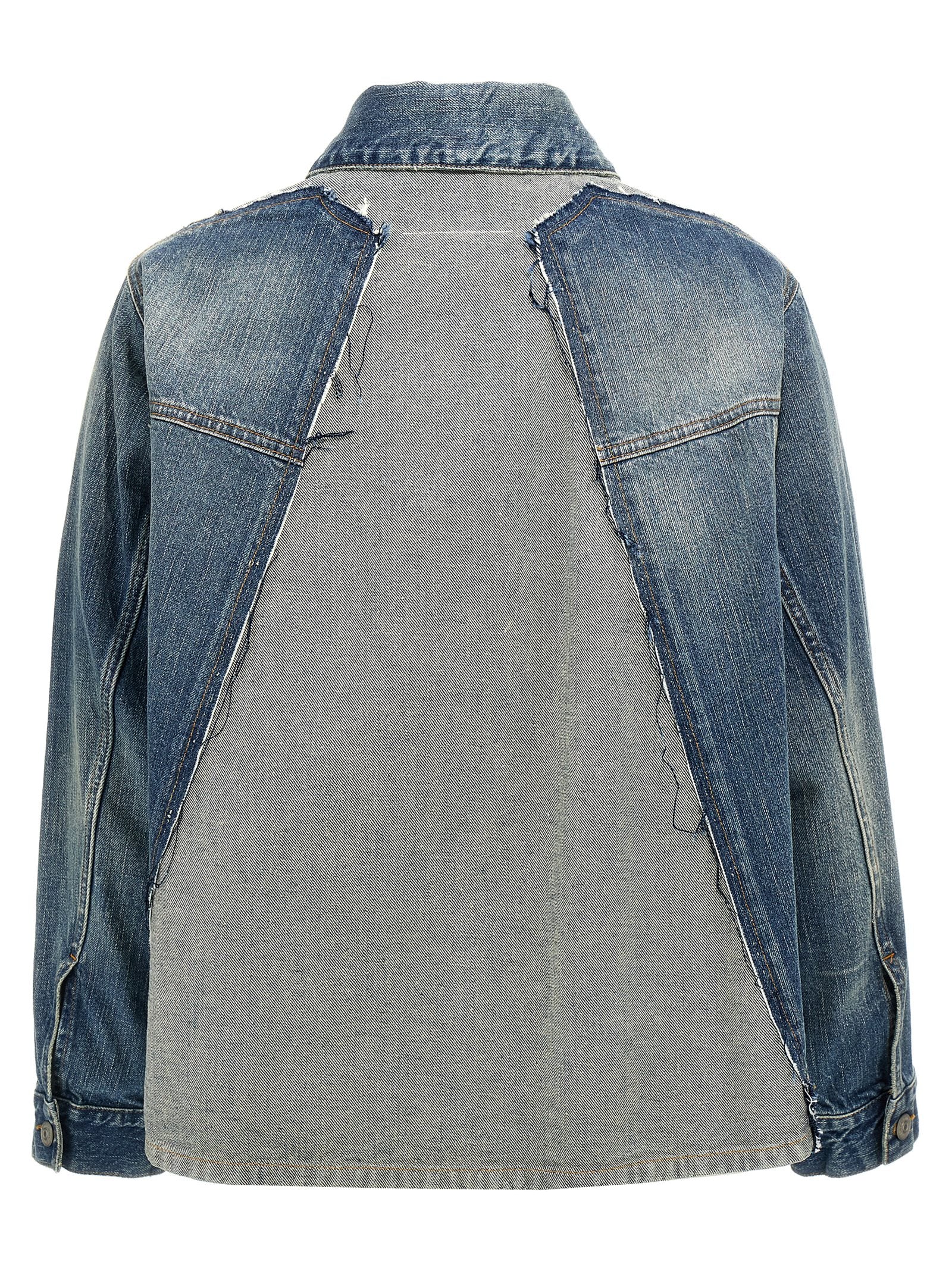 Layered denim jacket Blue Cotton Down Jacket, Parka, Casual