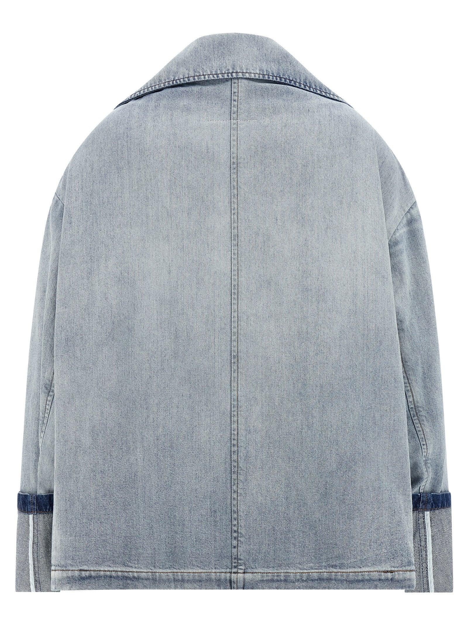 Double-breasted jacket Light Blue Cotton Down Jacket, Parka, Casual