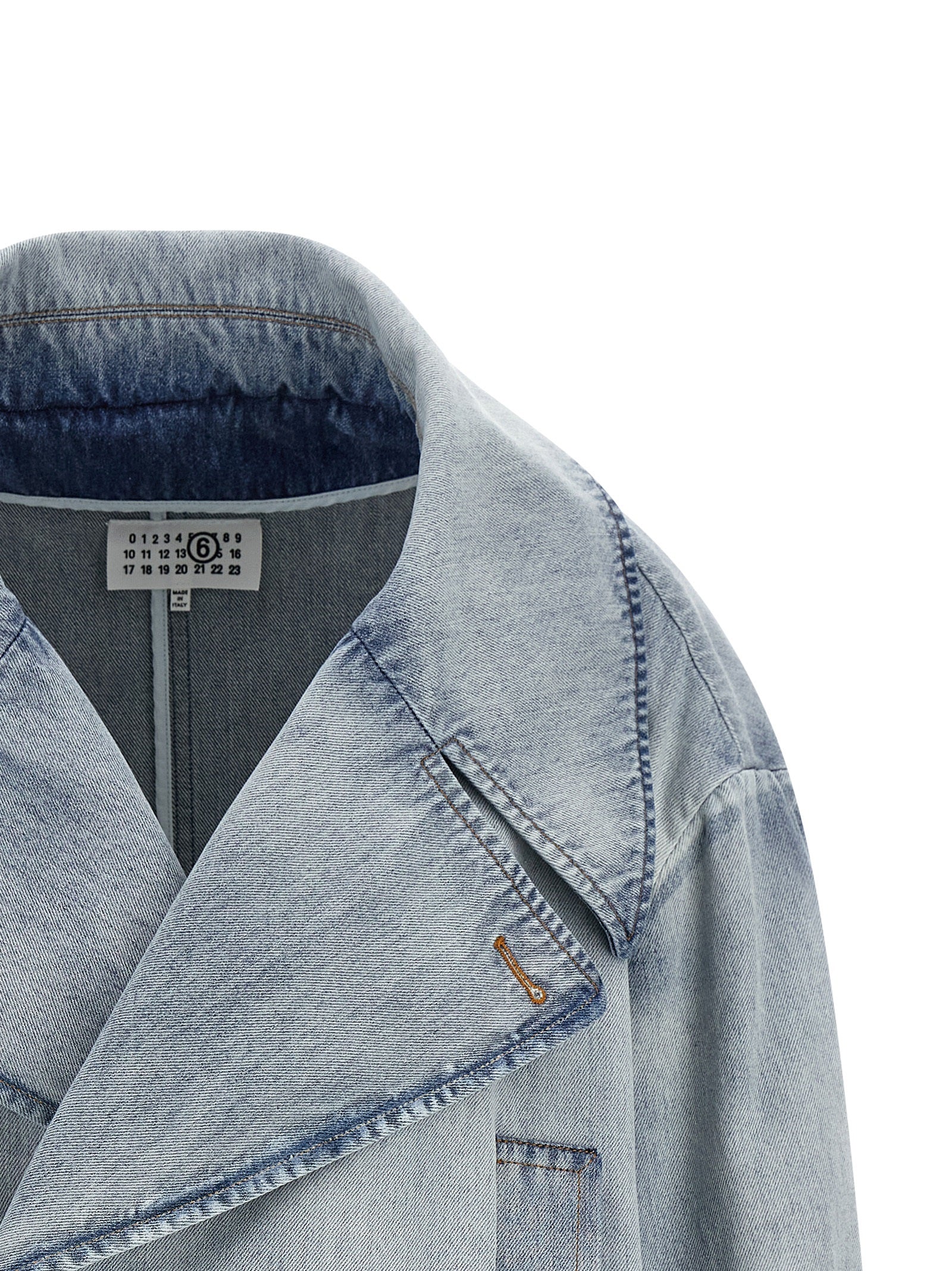 Double-breasted jacket Light Blue Cotton Down Jacket, Parka, Casual