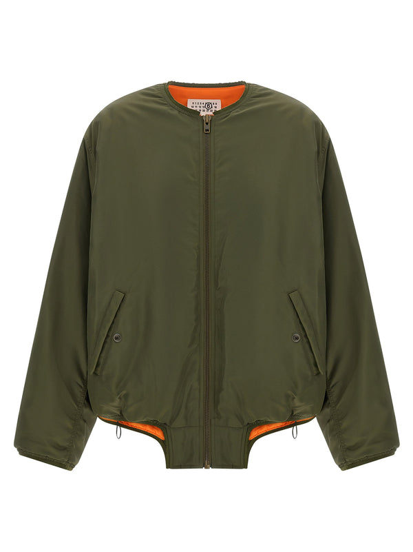 Mm6 Maison Margiela Sculptural Hem Technical Jacket — Olive Green