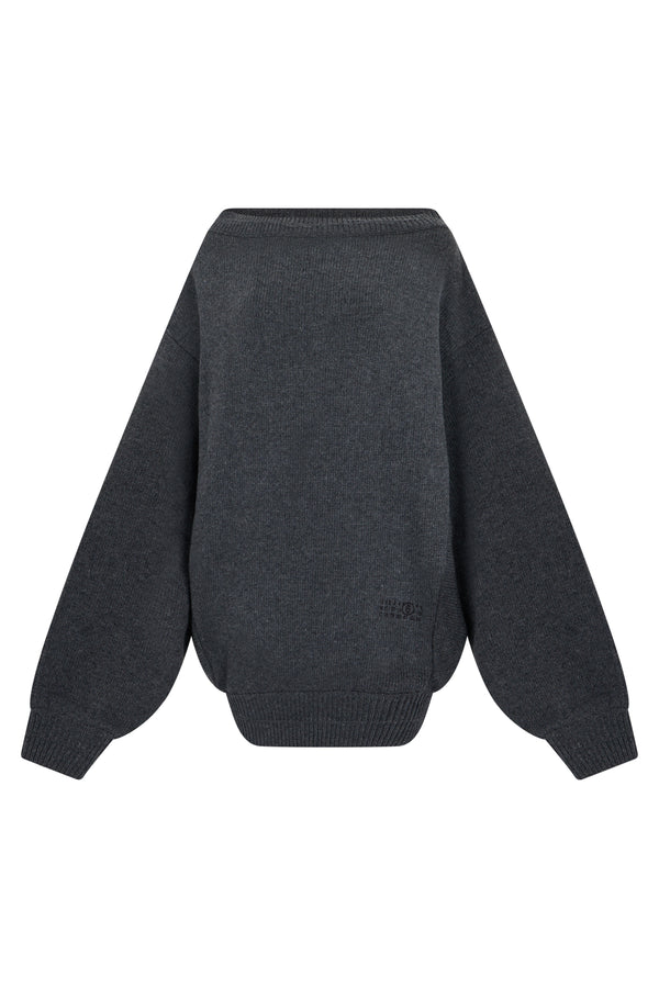 Oversized Sweater Dark Grey Melange Wool