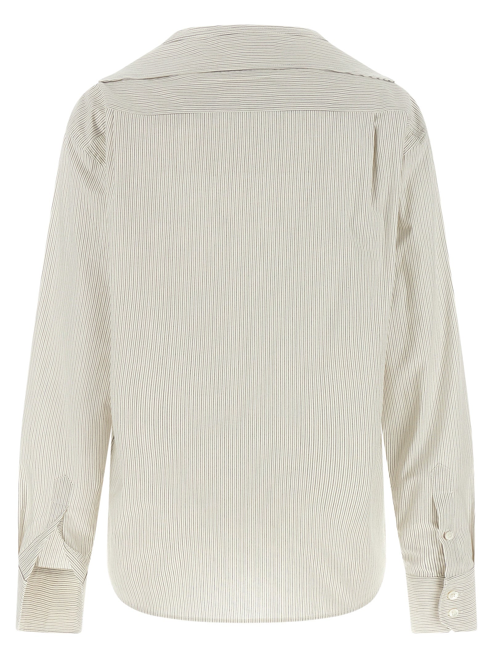Trompe loeil collar shirt Gray Cotton Shirt, Blouse