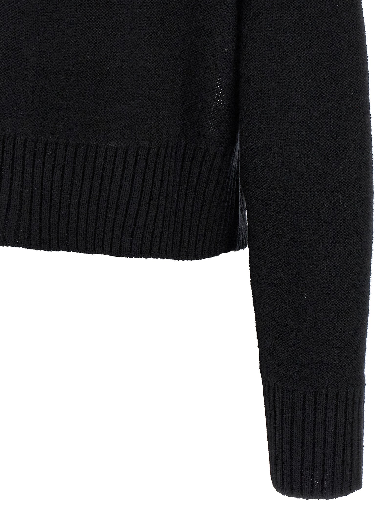 Distressed sweater Black Virgin Wool Acrylic Sweater, Cardigans