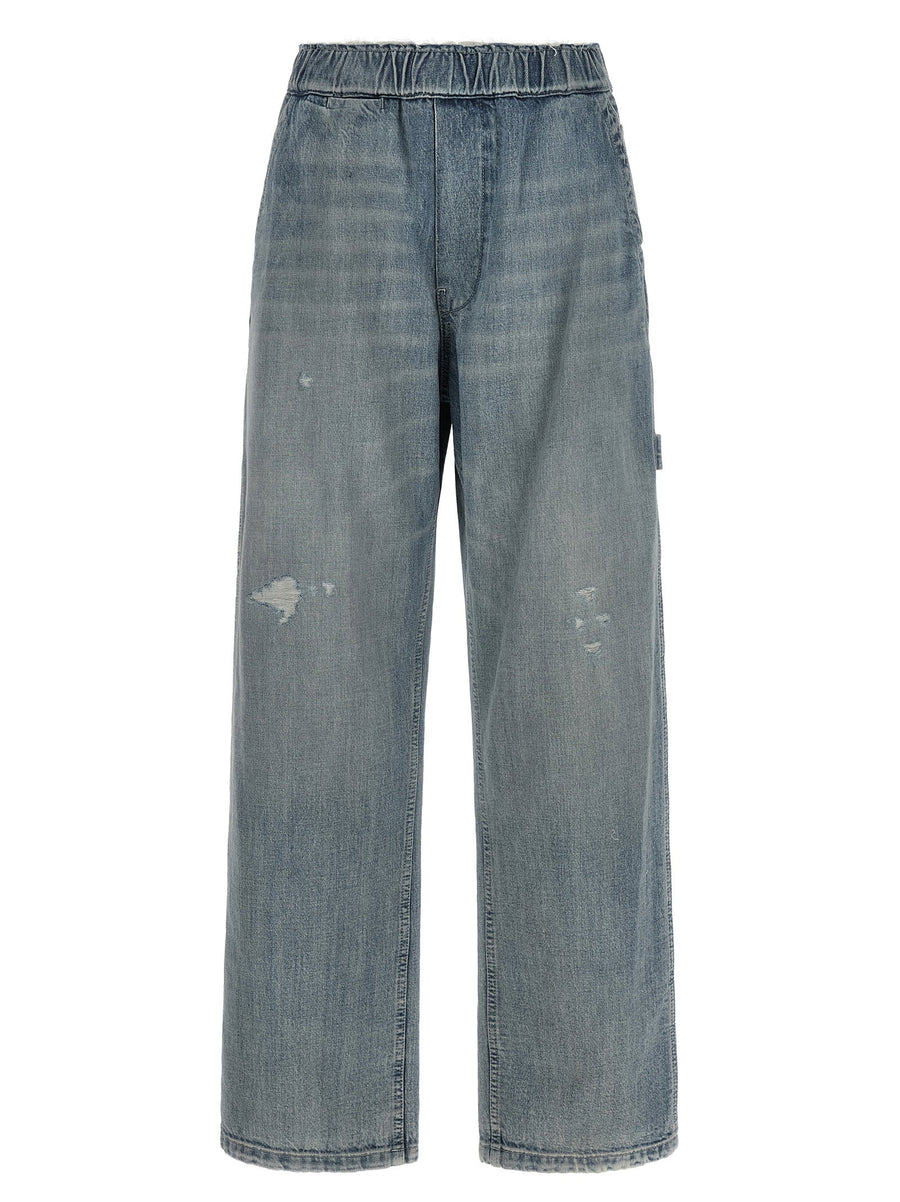 Mm6 Maison Margiela Wide-Leg Carpenter Jeans — Blue