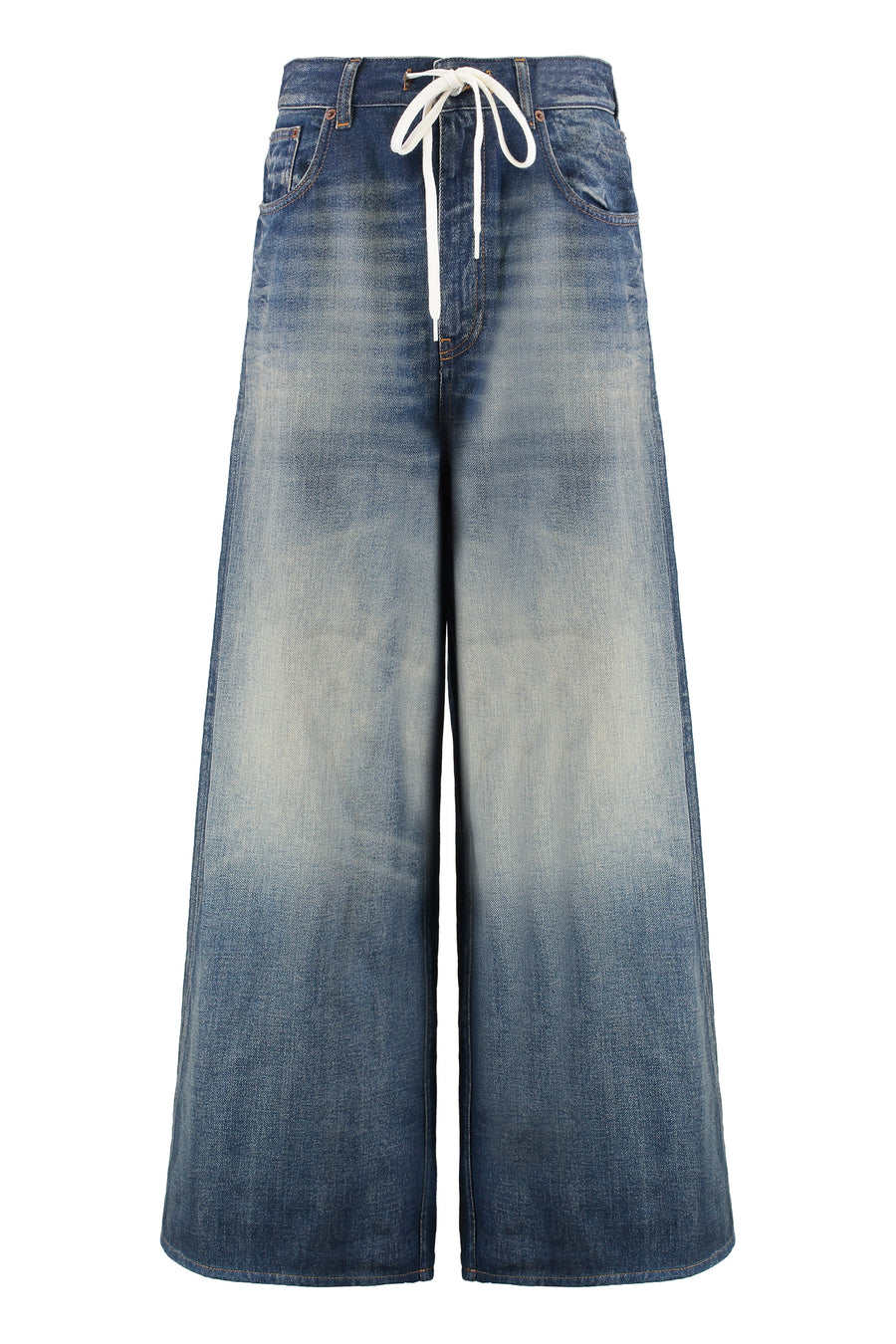 Wide-Leg Denim Jeans Cotton
