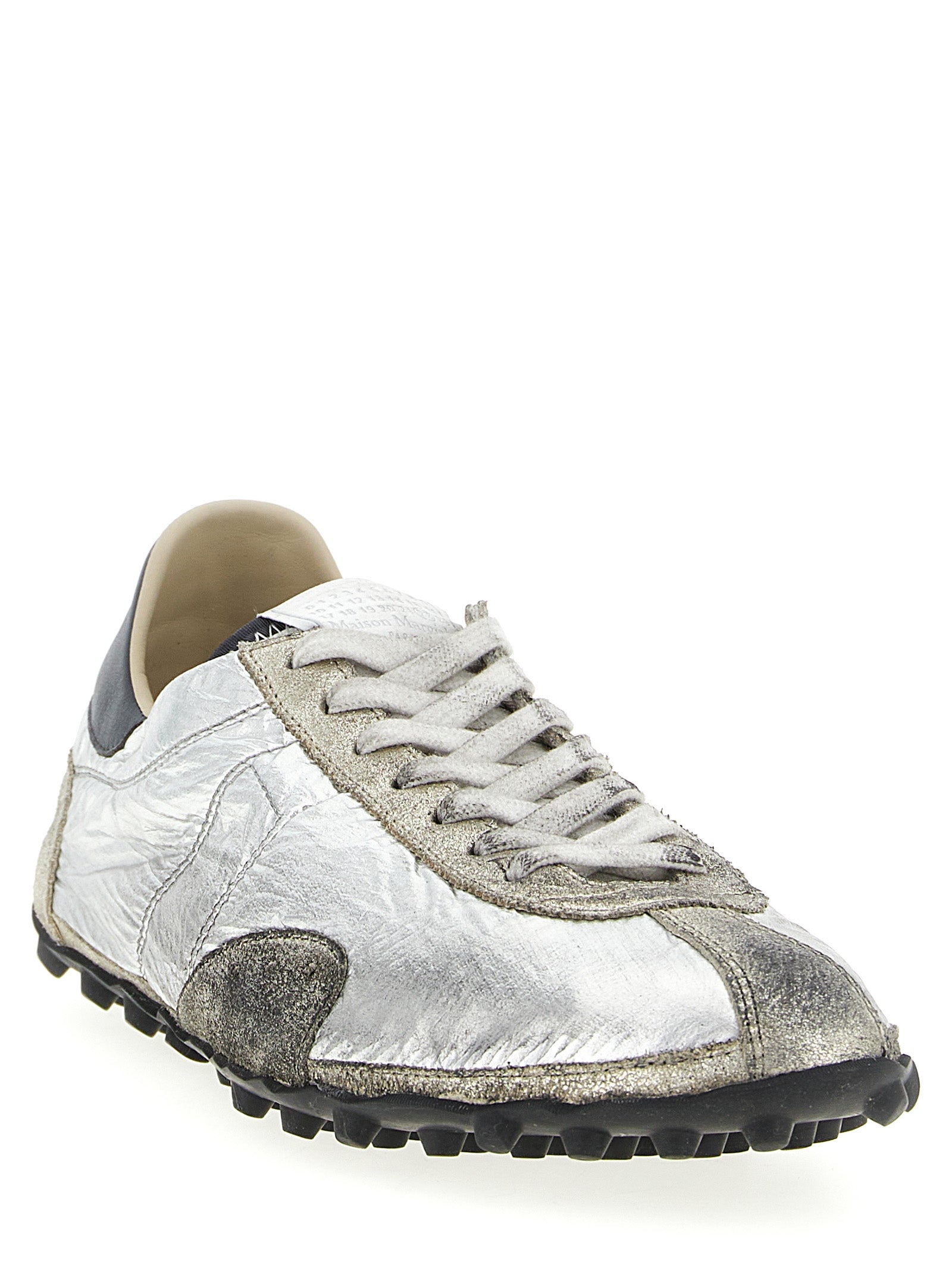 Sprinters Sneakers Silver Calfskin Leather