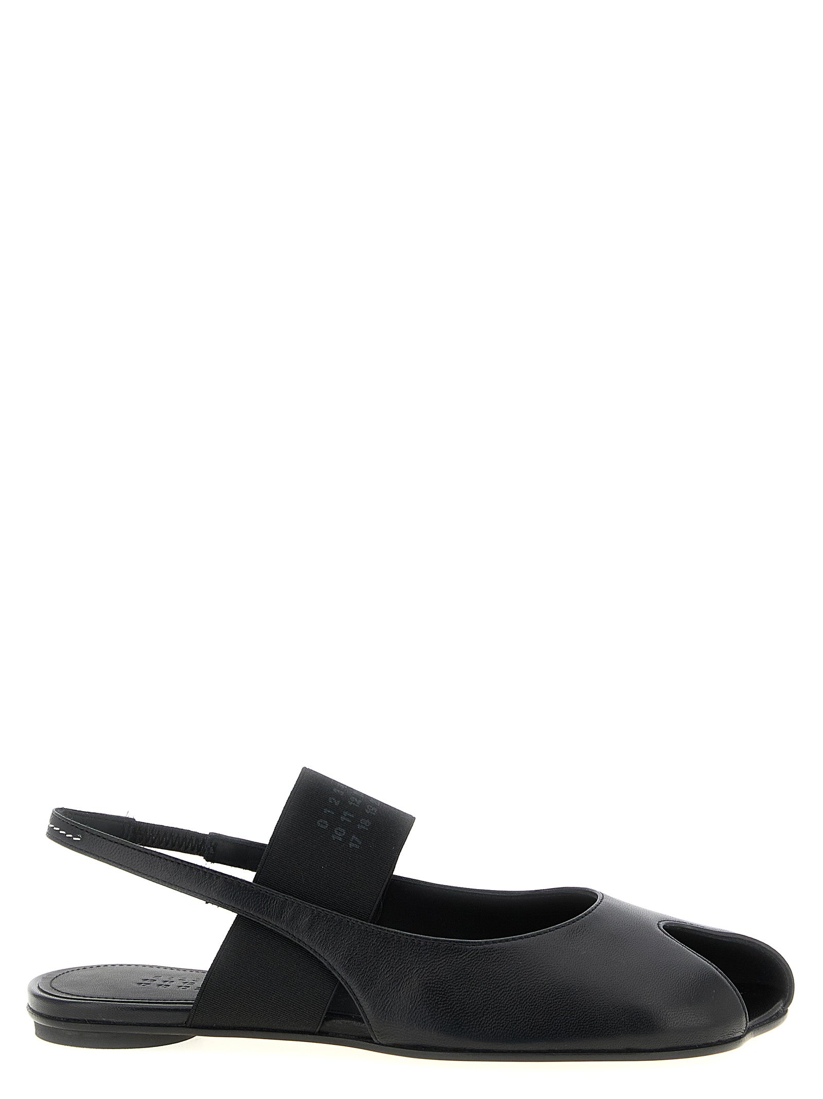 Opentoe Tabi slingback Black Lamb Leather (ovis Aries) Sandal