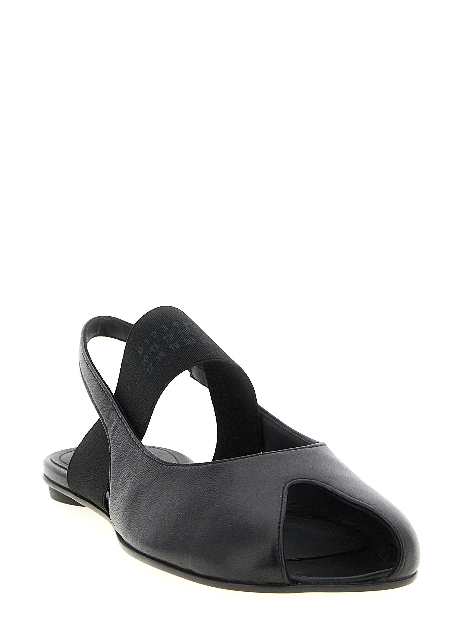 Opentoe Tabi slingback Black Lamb Leather (ovis Aries) Sandal