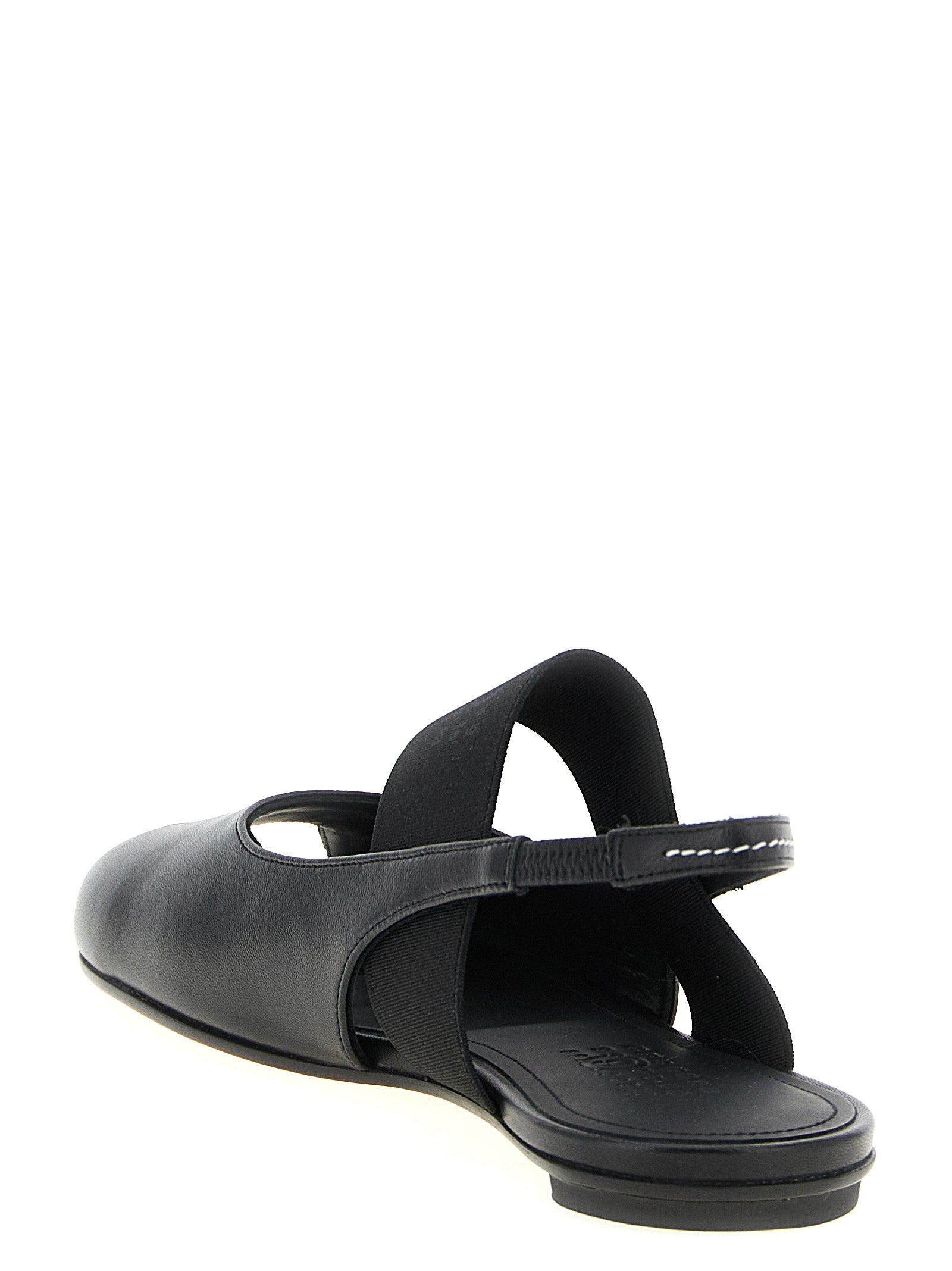Opentoe Tabi slingback Black Lamb Leather (ovis Aries) Sandal