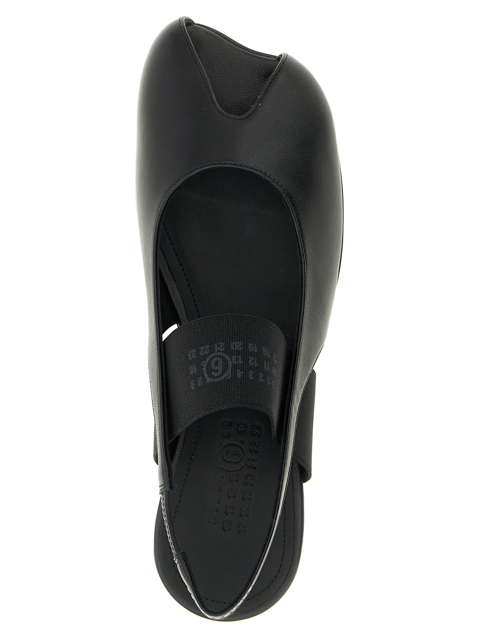 Opentoe Tabi slingback Black Lamb Leather (ovis Aries) Sandal