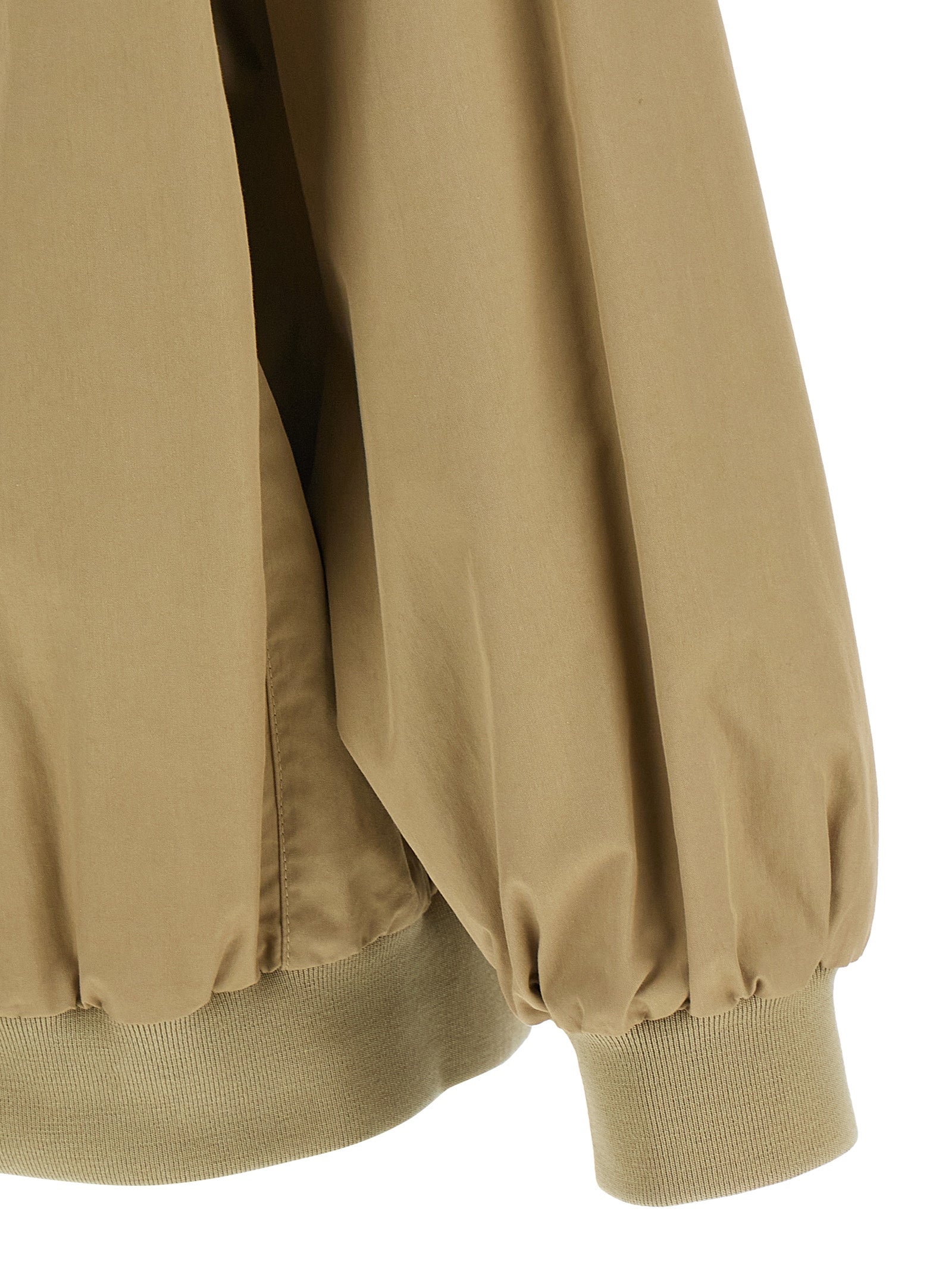 White Stitch Line Jacket Beige Cotton Polyamide Down Jacket, Parka, Casual