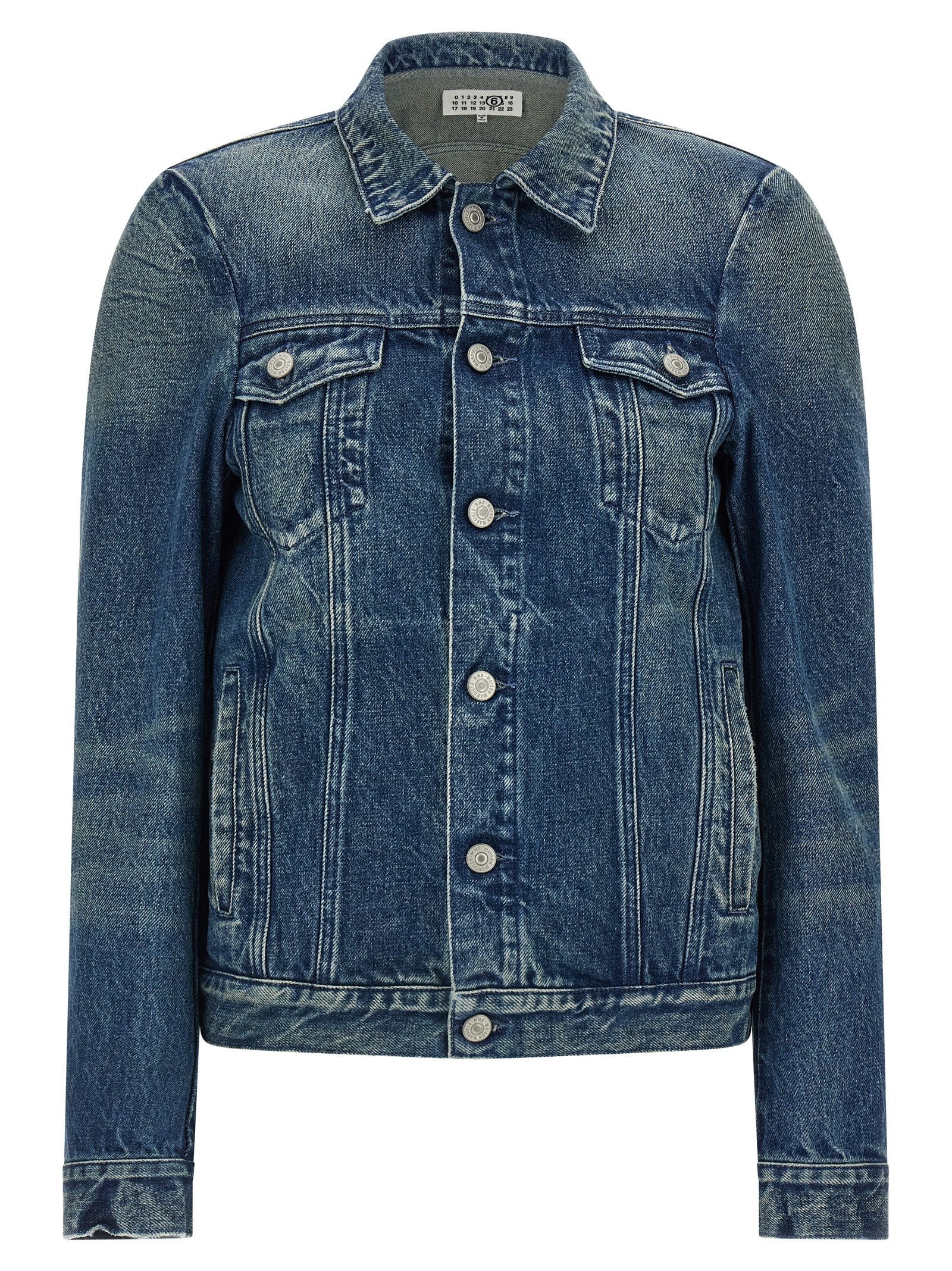 Numeric Signature Mm6 Jacket Blue Cotton Down Jacket, Parka, Casual