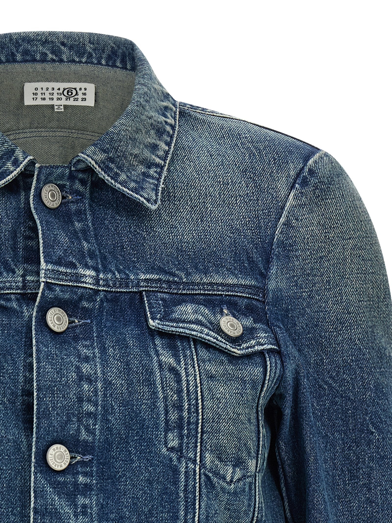 Numeric Signature Mm6 Jacket Blue Cotton Down Jacket, Parka, Casual