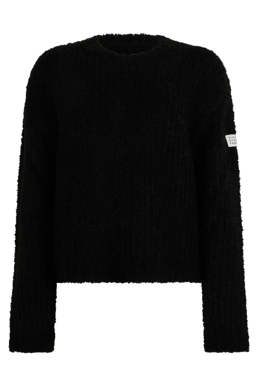Crewneck Cropped Sweater Black Acrylic
