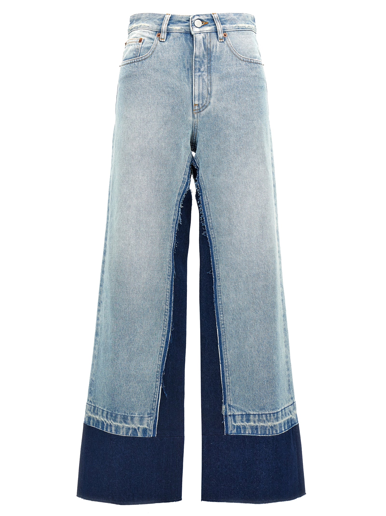 Contrast insert jeans Light Blue Cotton