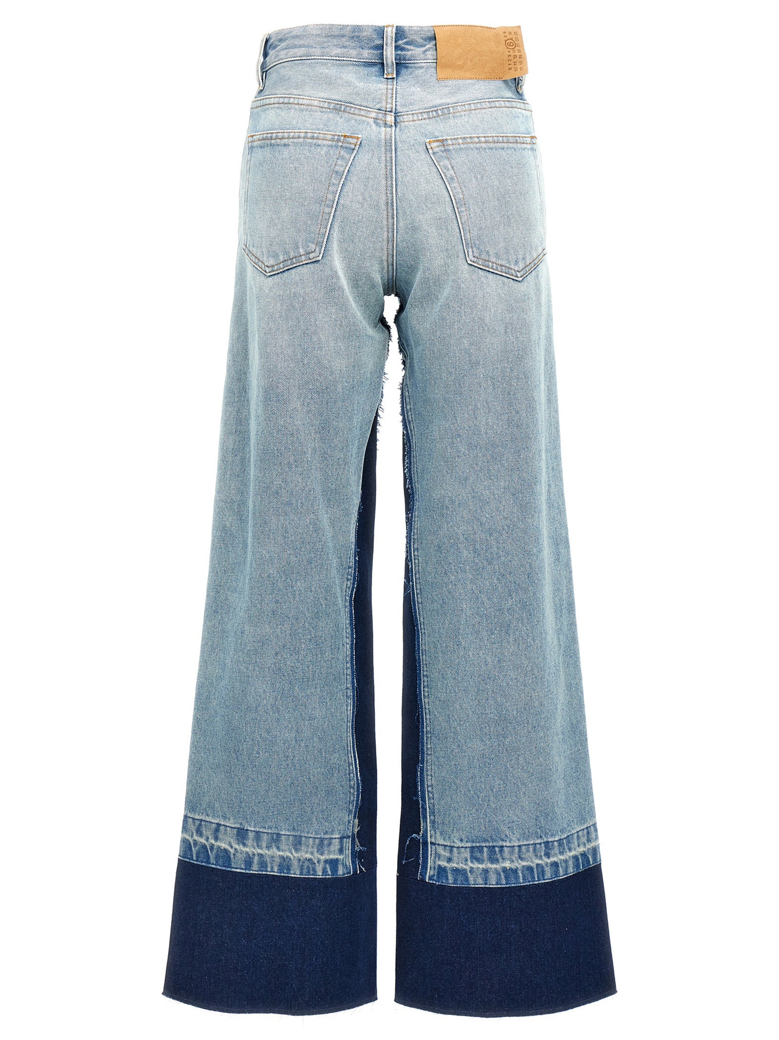 Contrast insert jeans Light Blue Cotton