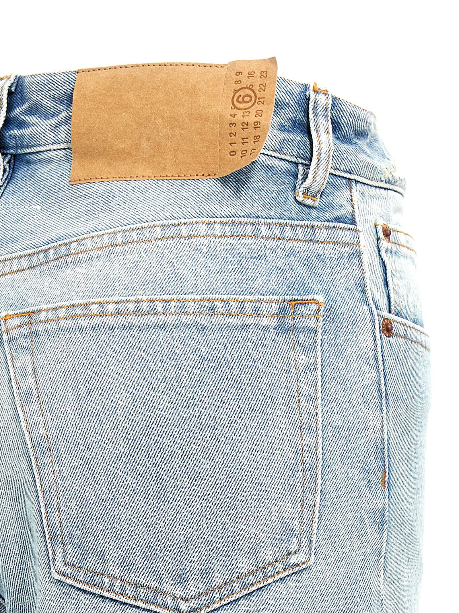 Contrast insert jeans Light Blue Cotton