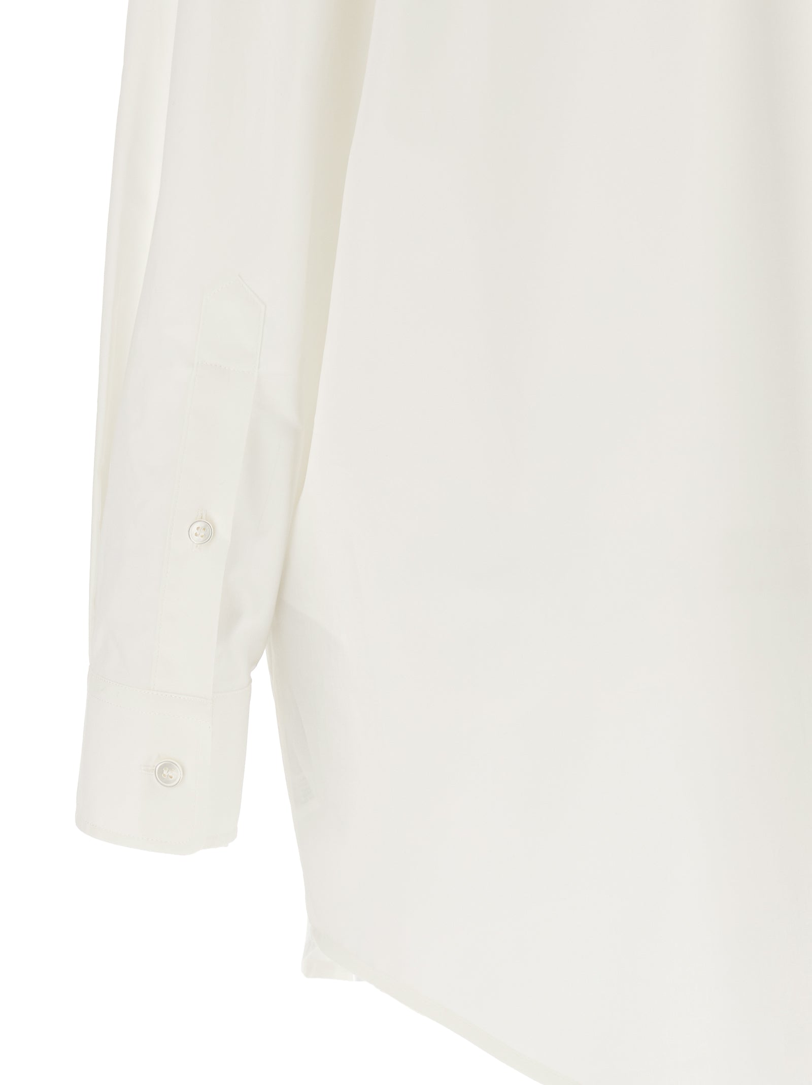 Tulle Insert Shirt White Cotton Shirt, Blouse