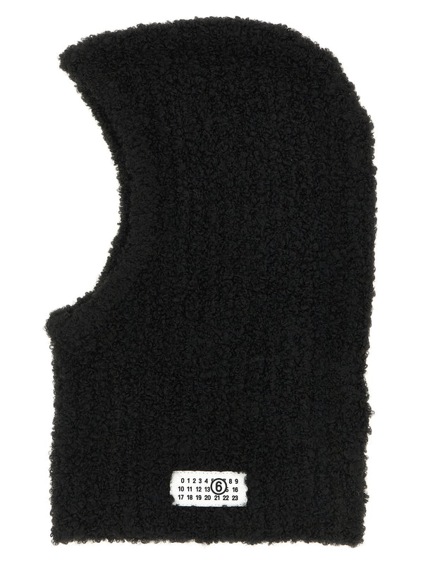 Mm6 Maison Margiela Bouclé Wool Blend Balaclava — Black