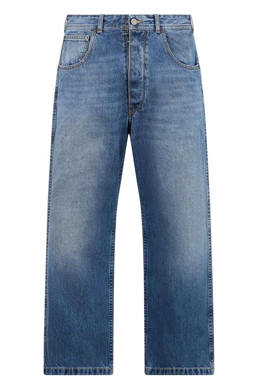 Straight Jeans Medium Blue Cotton Regular & Straight-leg