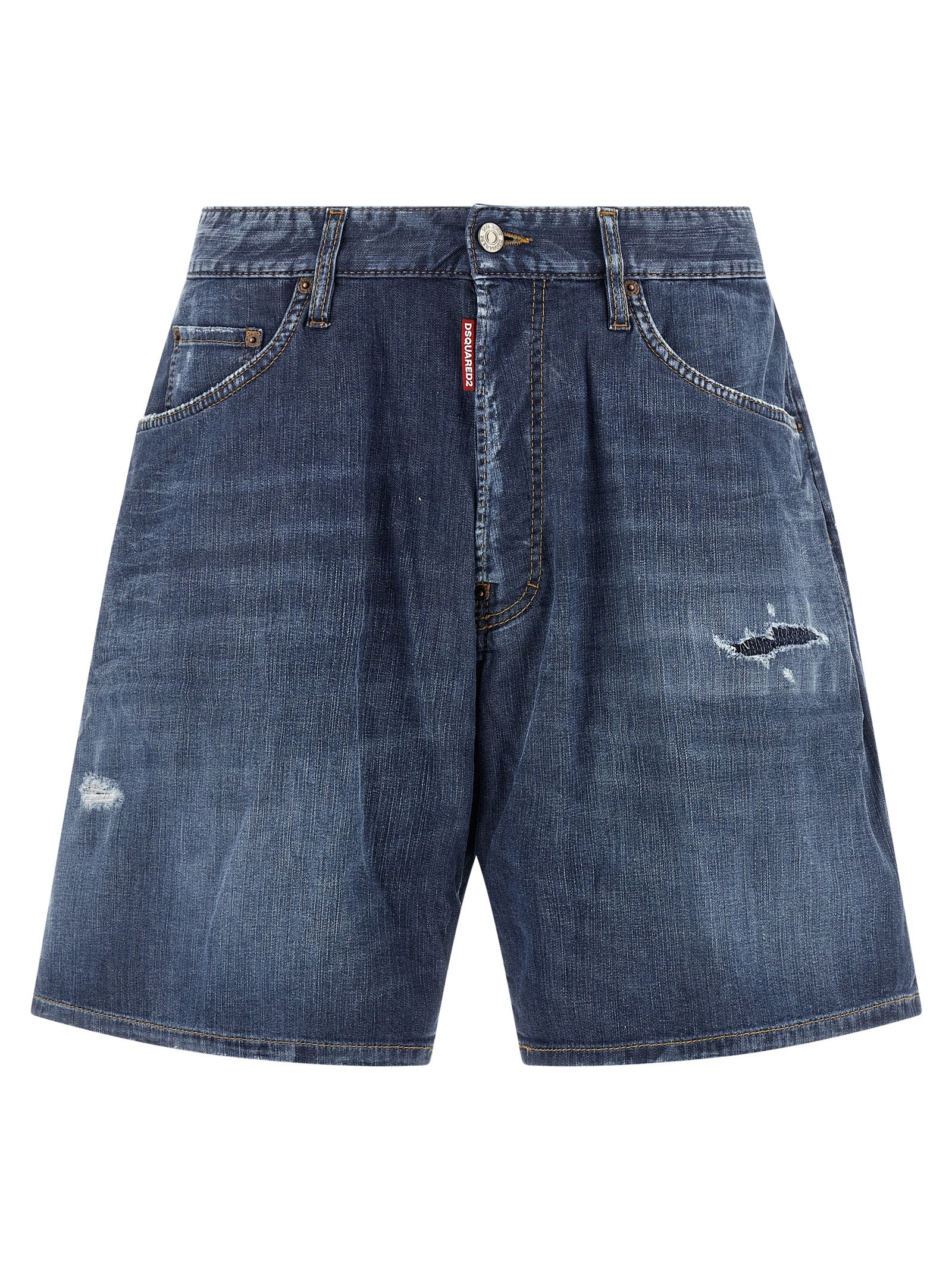 Boxer Bermuda Shorts Blue Cotton Bermuda