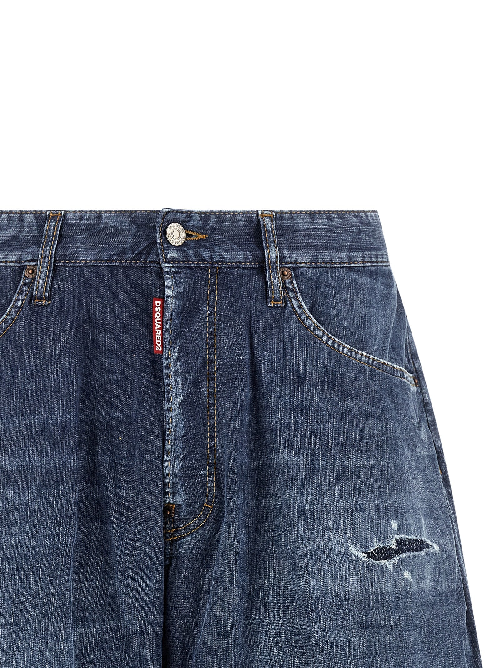 Boxer Bermuda Shorts Blue Cotton Bermuda
