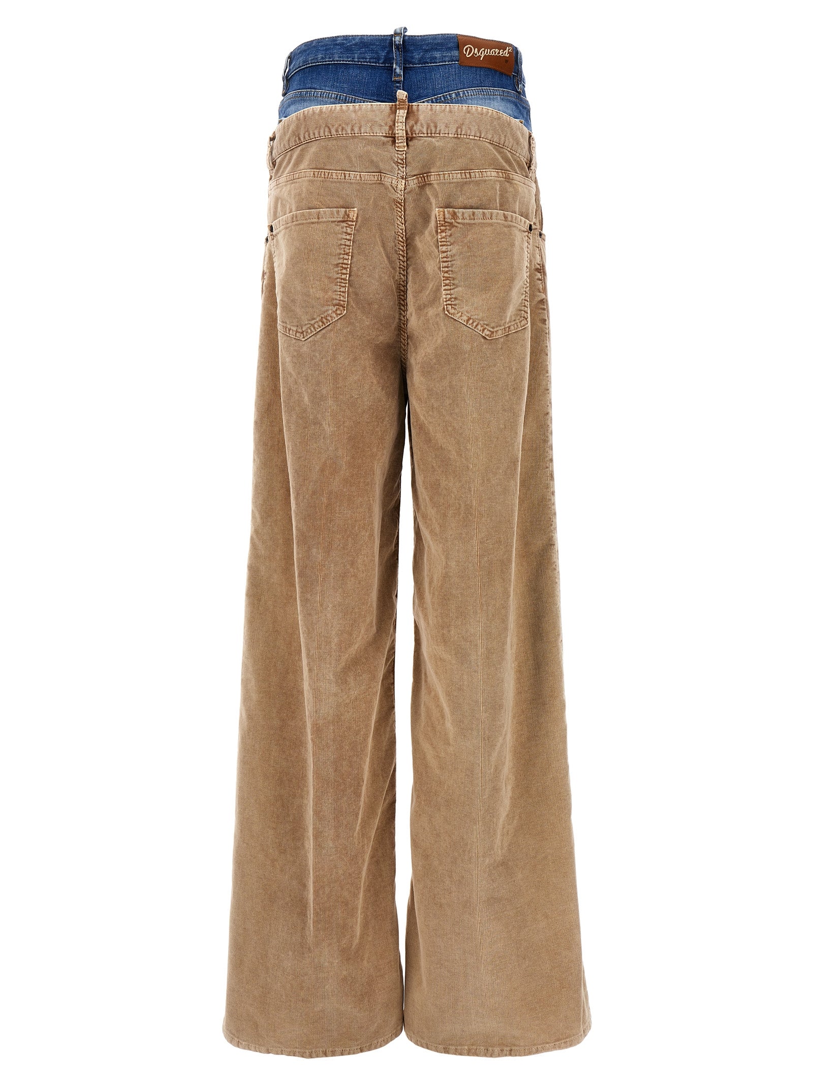 Twin Pack Pants Beige Cotton Elastane