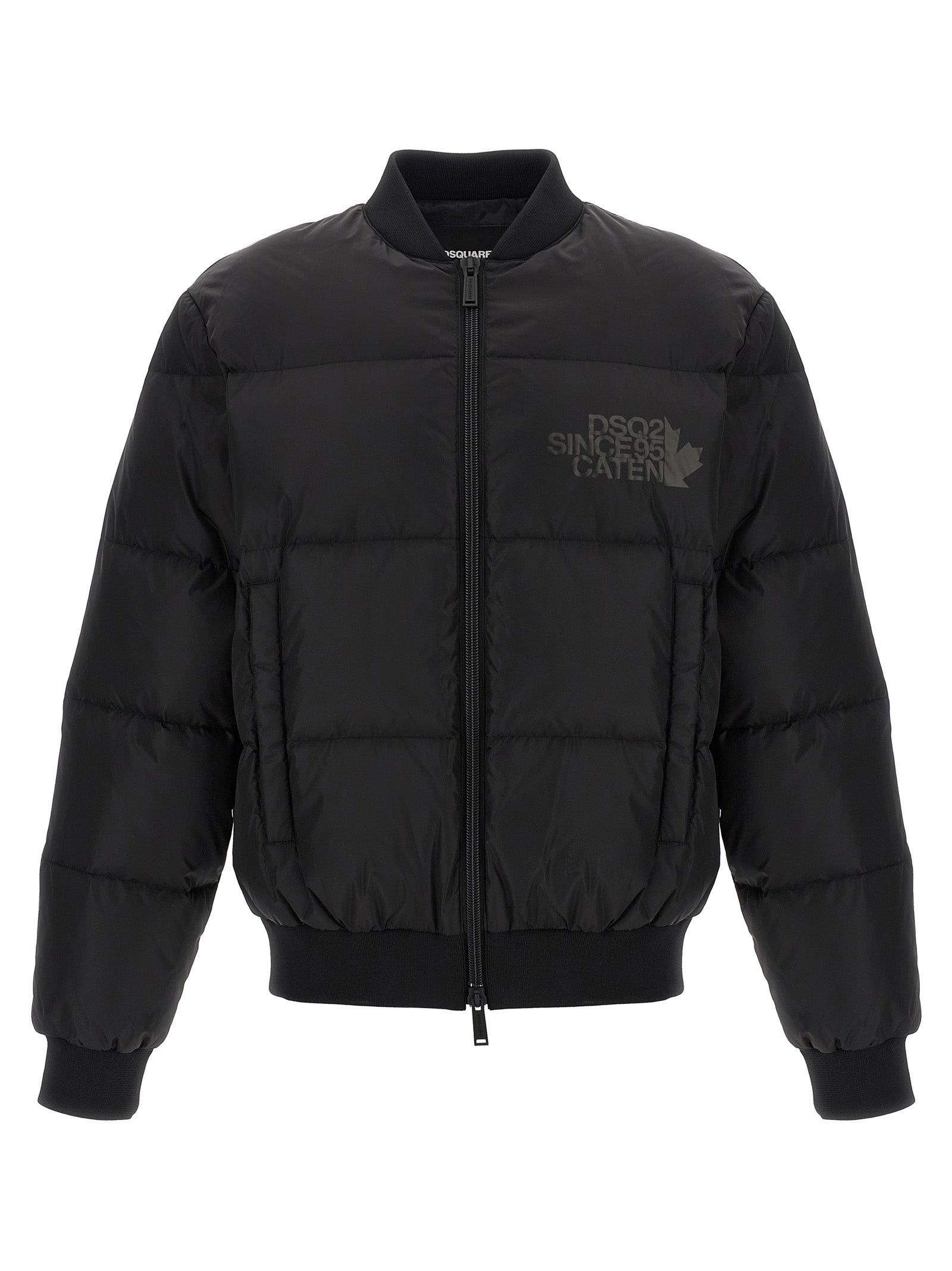 Padded bomber jacket Black Polyamide Down Jacket, Parka, Casual