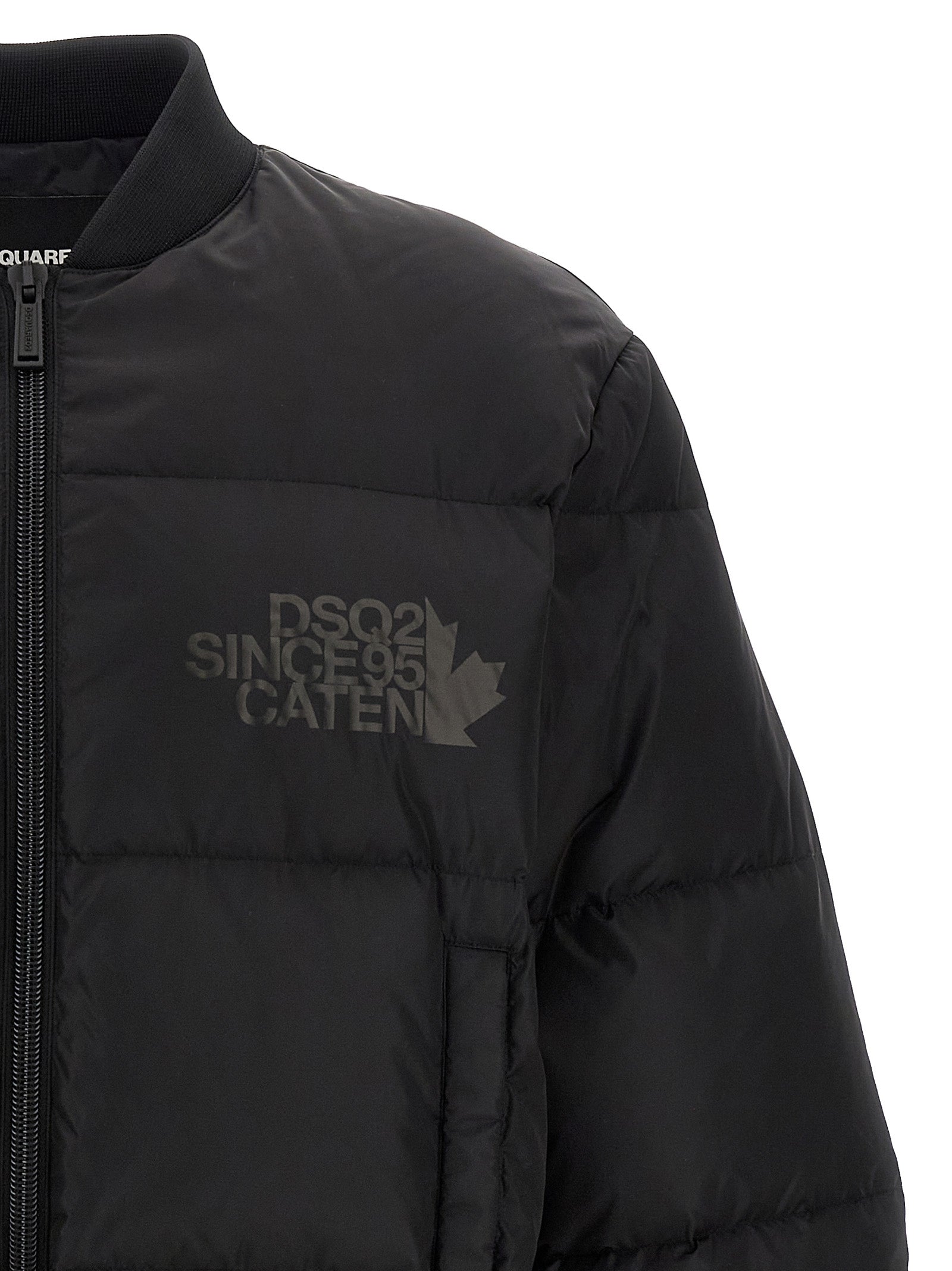 Padded bomber jacket Black Polyamide Down Jacket, Parka, Casual