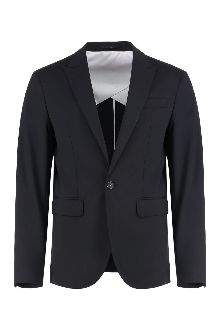 Two-Piece Suit Black Virgin Wool Suits