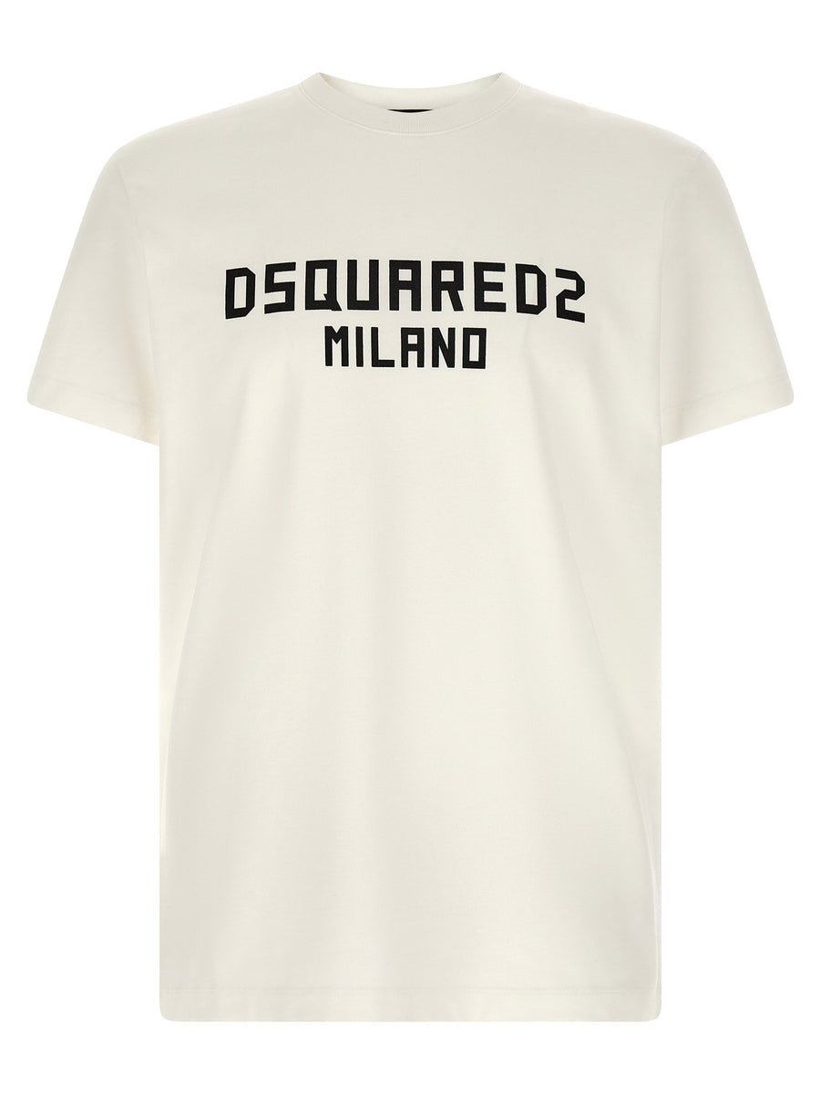 تيشيرت Dsquared2 شعار بطبعة — كريستالي كريمي