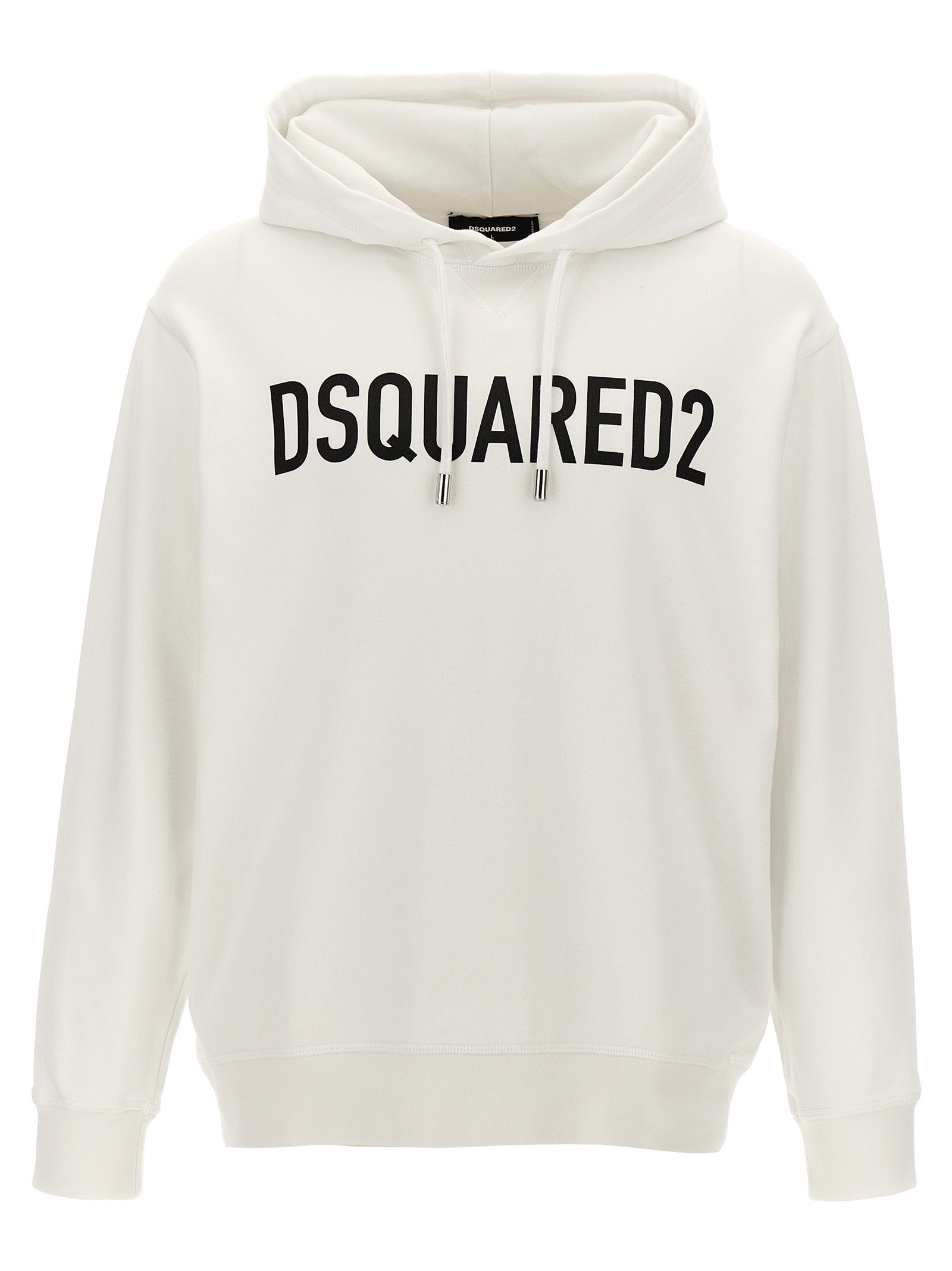 Logo print hoodie White/black Cotton Sweatshirt