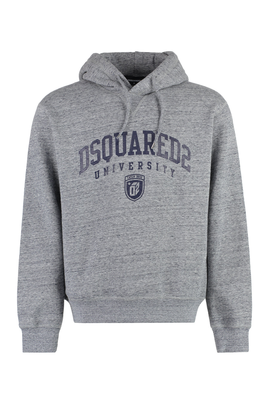 Logo Print Hoodie Grey Cotton Jumpers