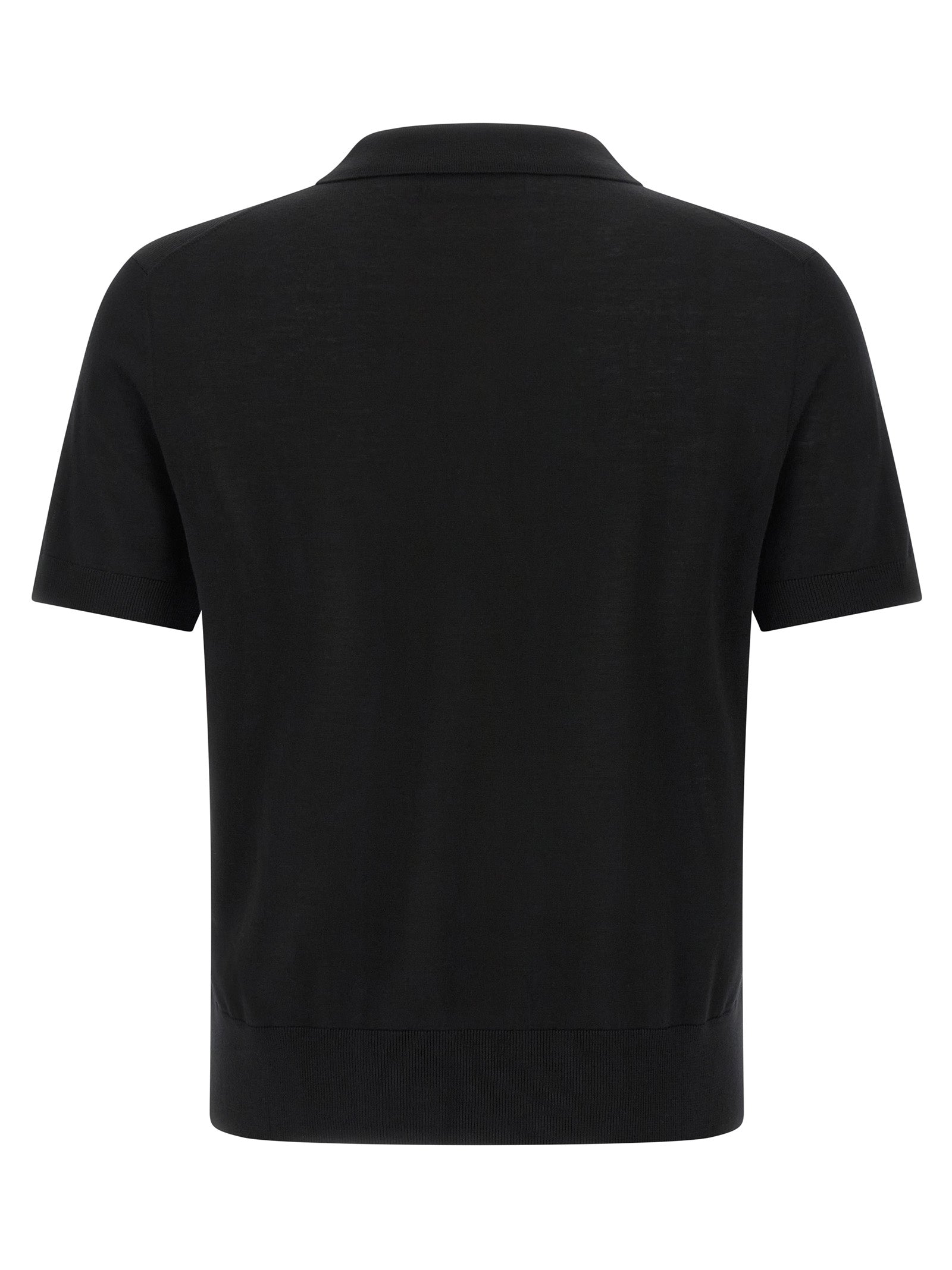 Wool polo shirt Black