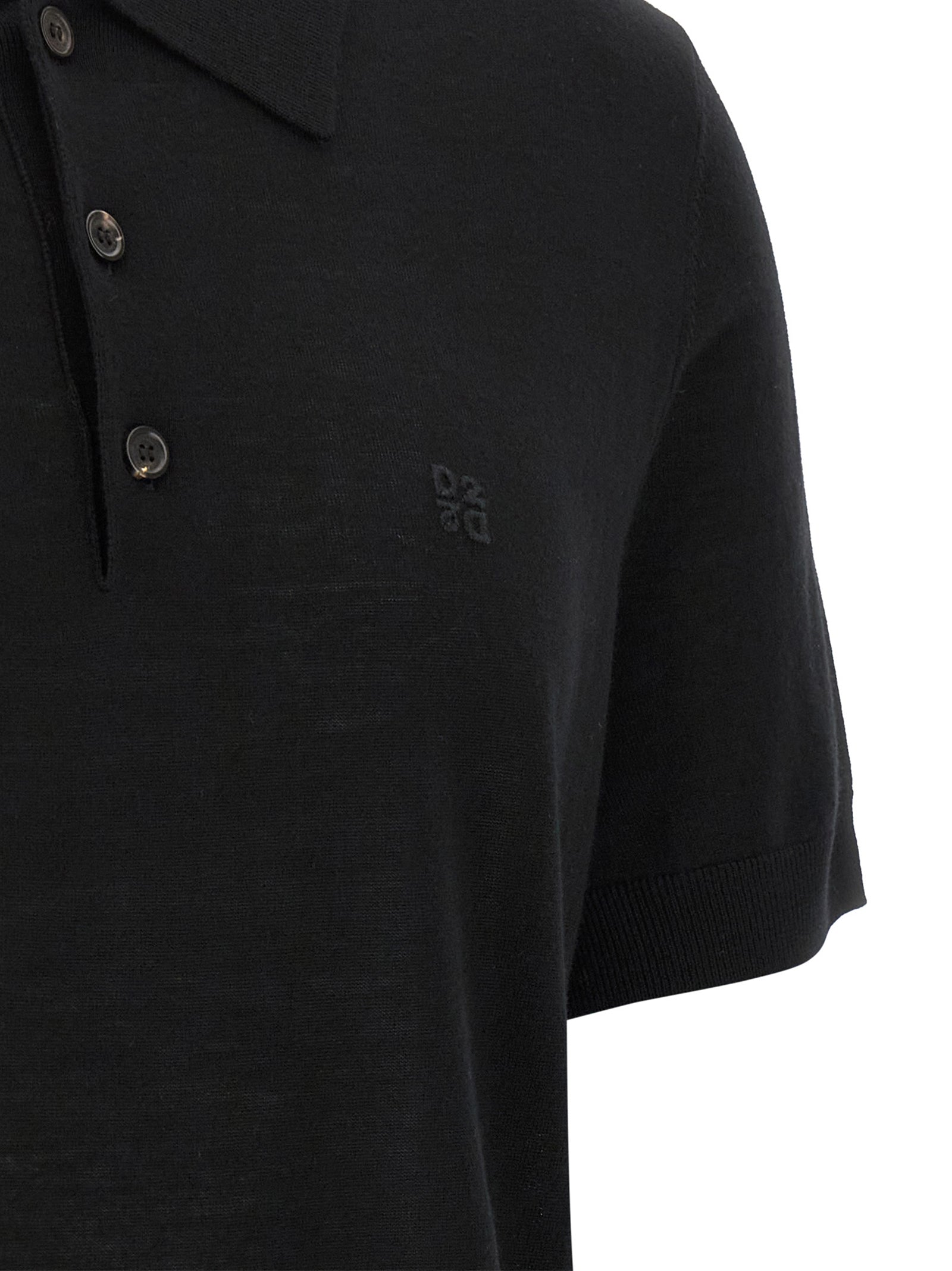 Wool polo shirt Black
