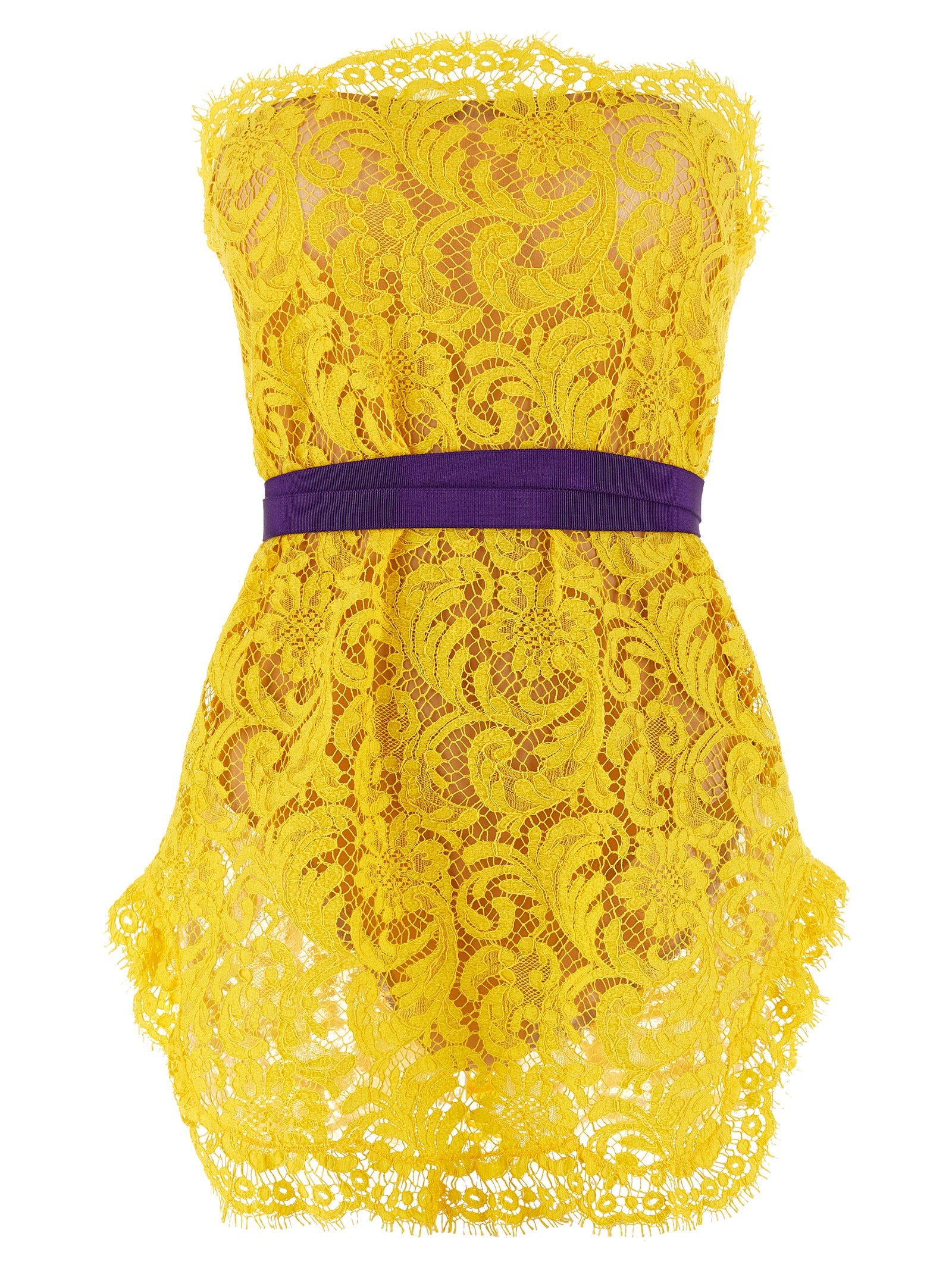 Sophie Lace dress Yellow Cotton Viscose Polyamide