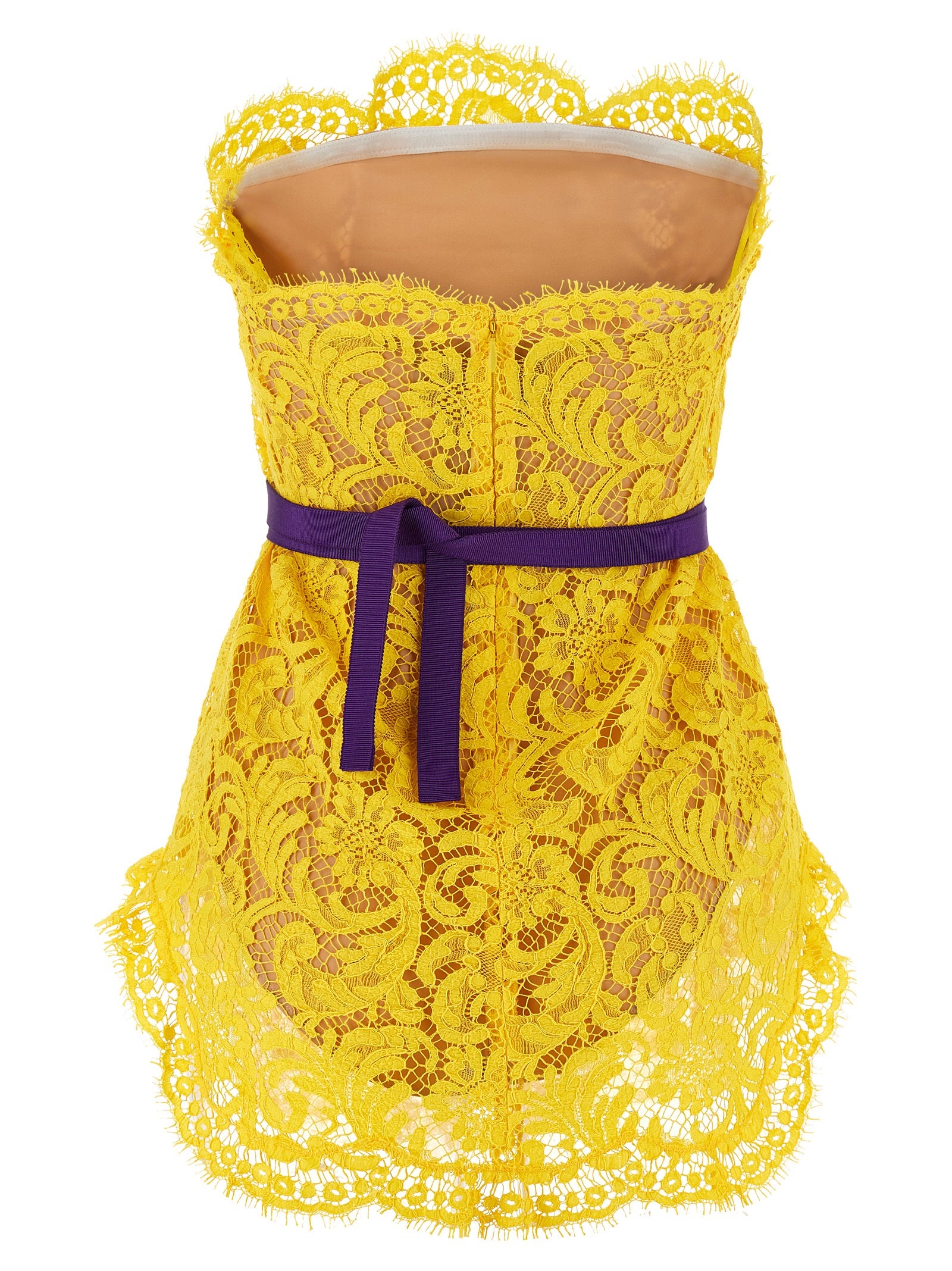Sophie Lace dress Yellow Cotton Viscose Polyamide