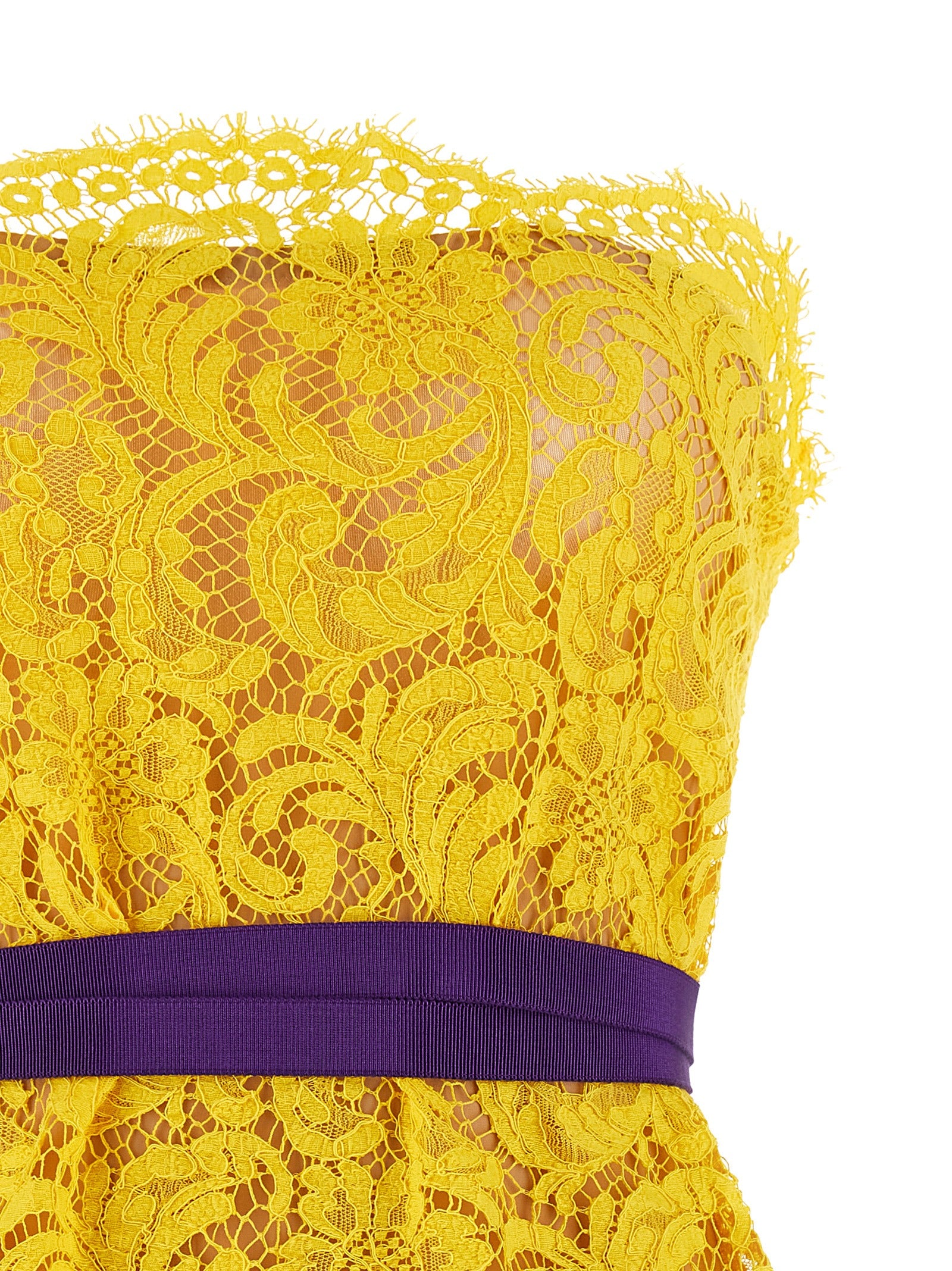 Sophie Lace dress Yellow Cotton Viscose Polyamide