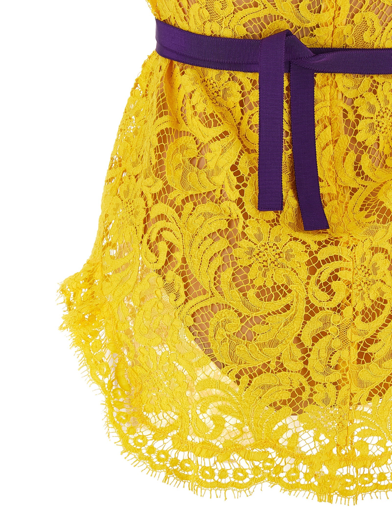 Sophie Lace dress Yellow Cotton Viscose Polyamide