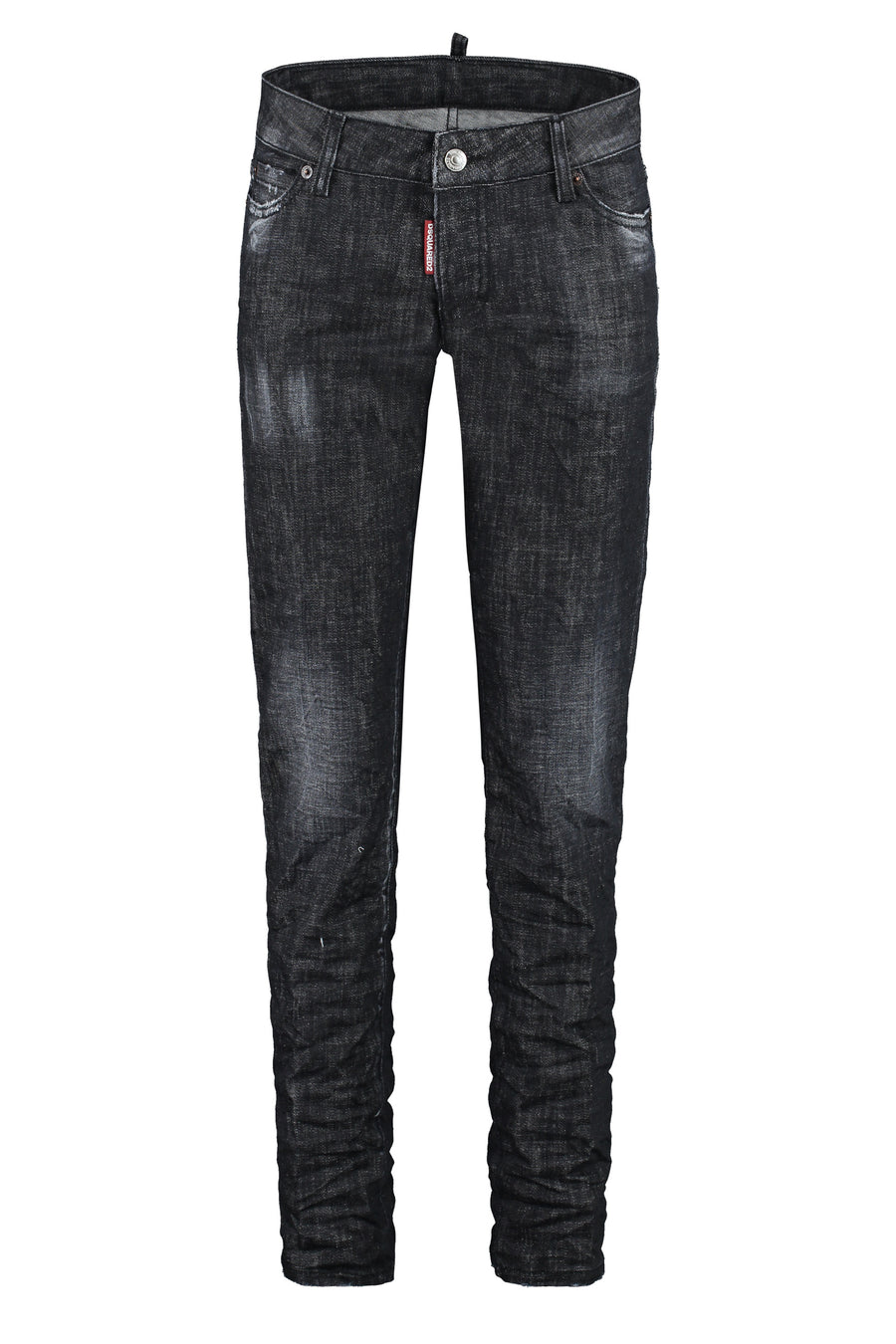 Jennifer 5-Pocket Jeans Black Cotton Straight-leg