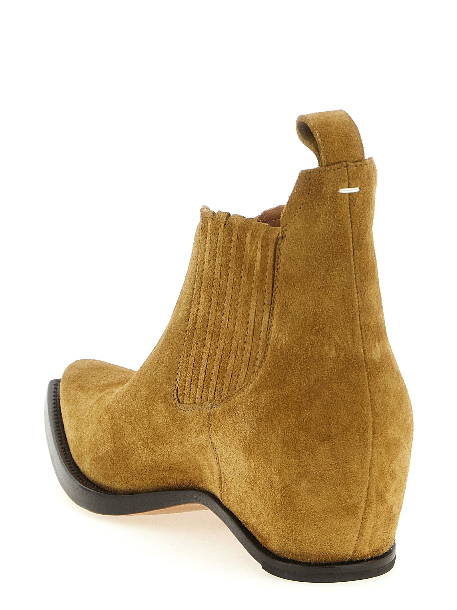 Western Chelsea Heel-Less Ankle Boots Brown Bovine Leather (bos Taurus) Boots